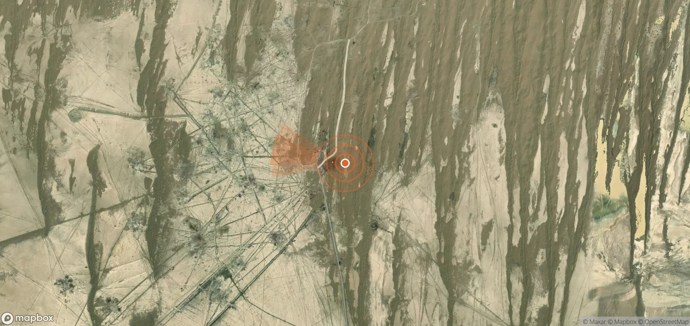 Mapa satelital de plumas de metano en Turkmenistán