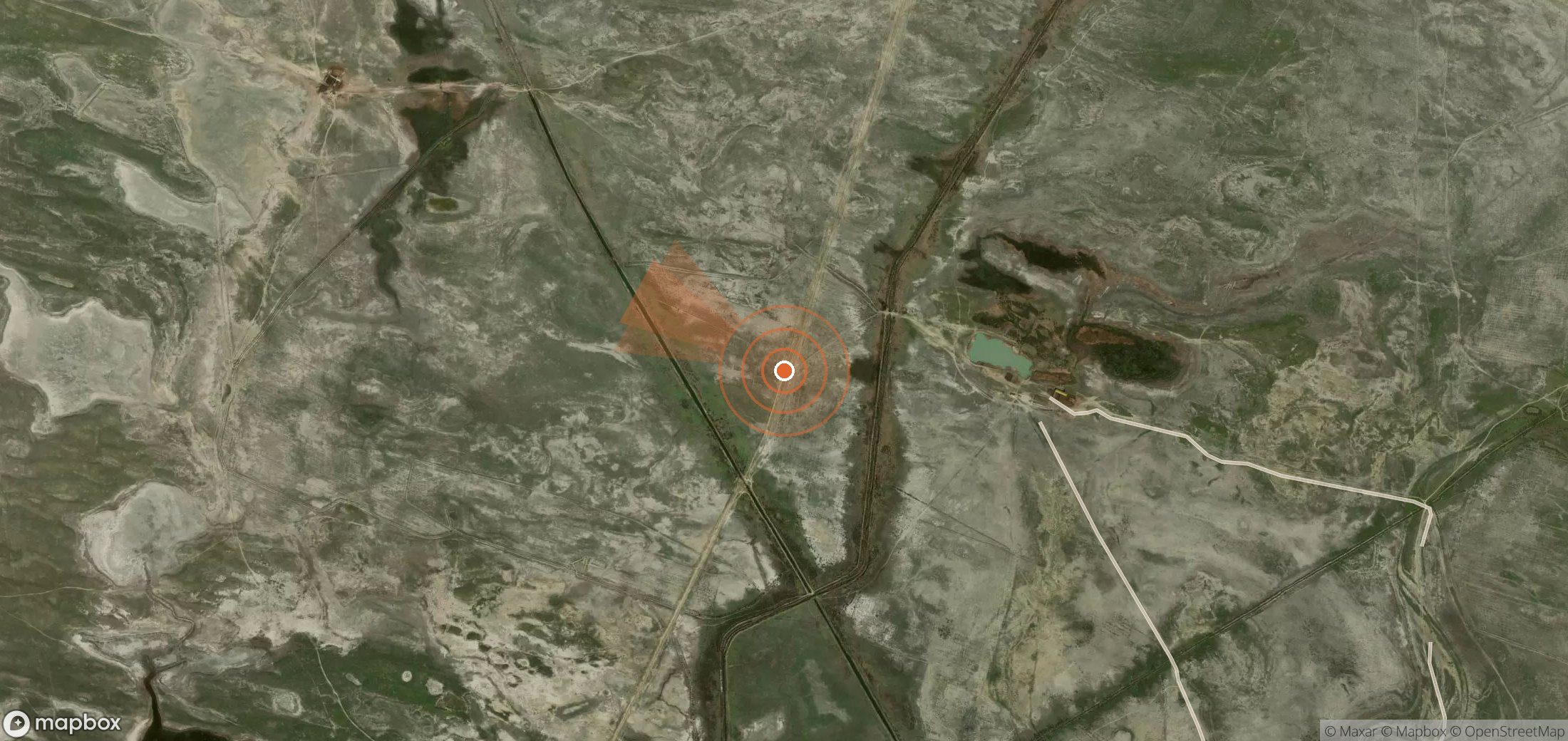 Satellite map of methane plume locations in Russia