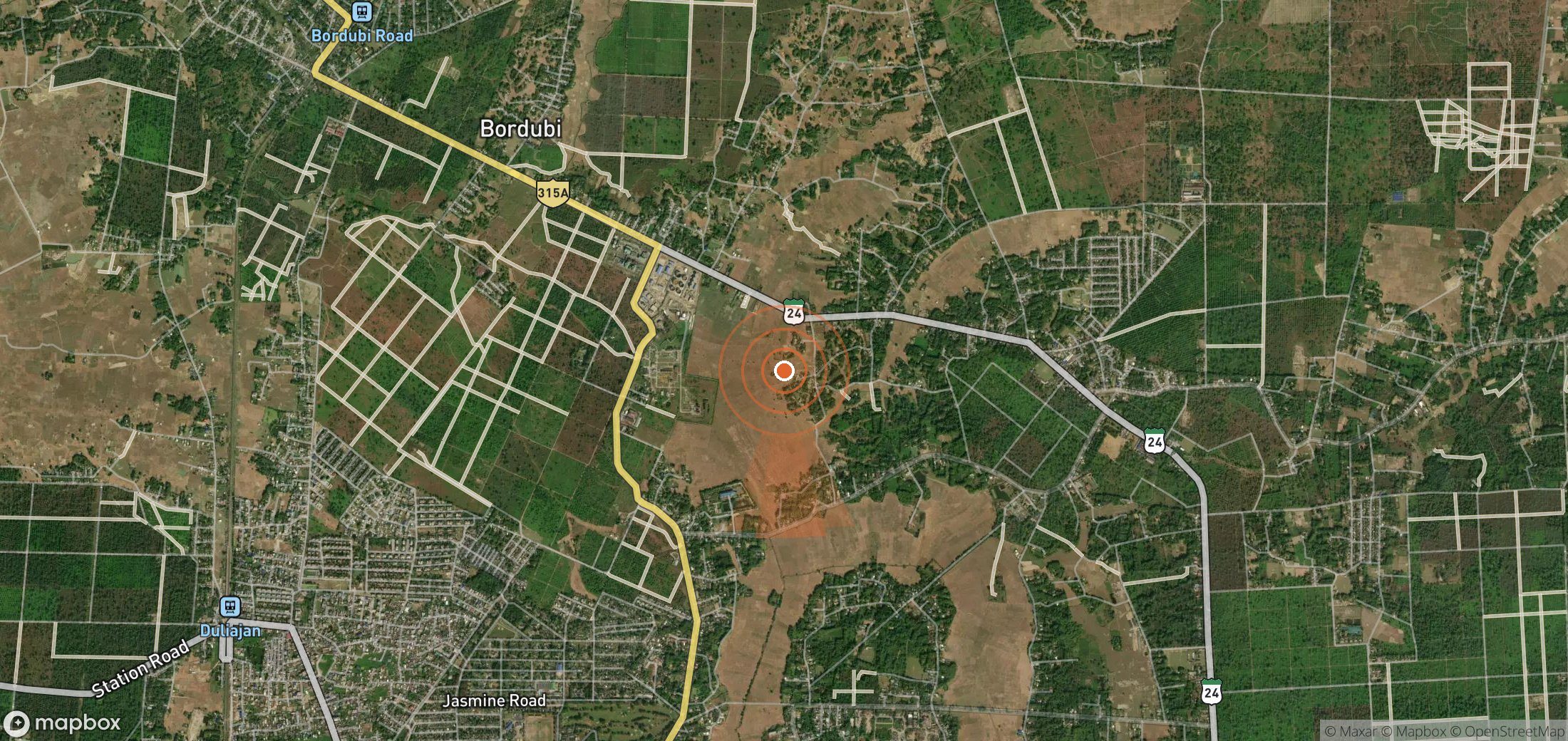Satellite map of methane plume locations in India