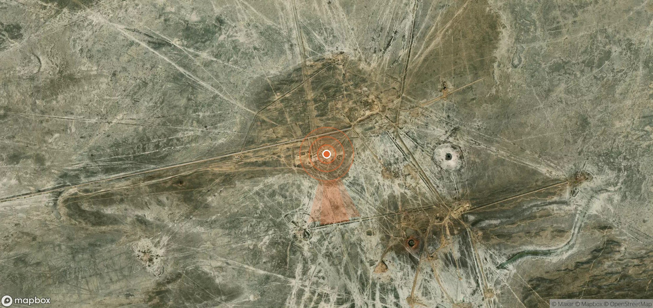Mapa satelital de plumas de metano en Turkmenistán