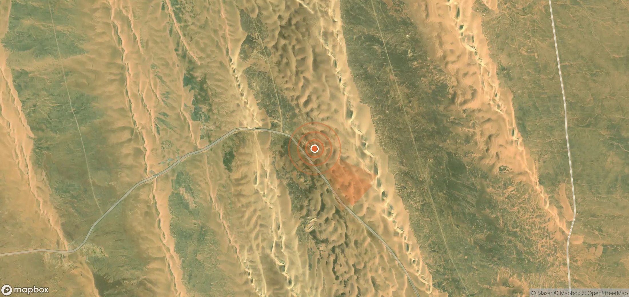 Satellite map of methane plume locations in Egypt