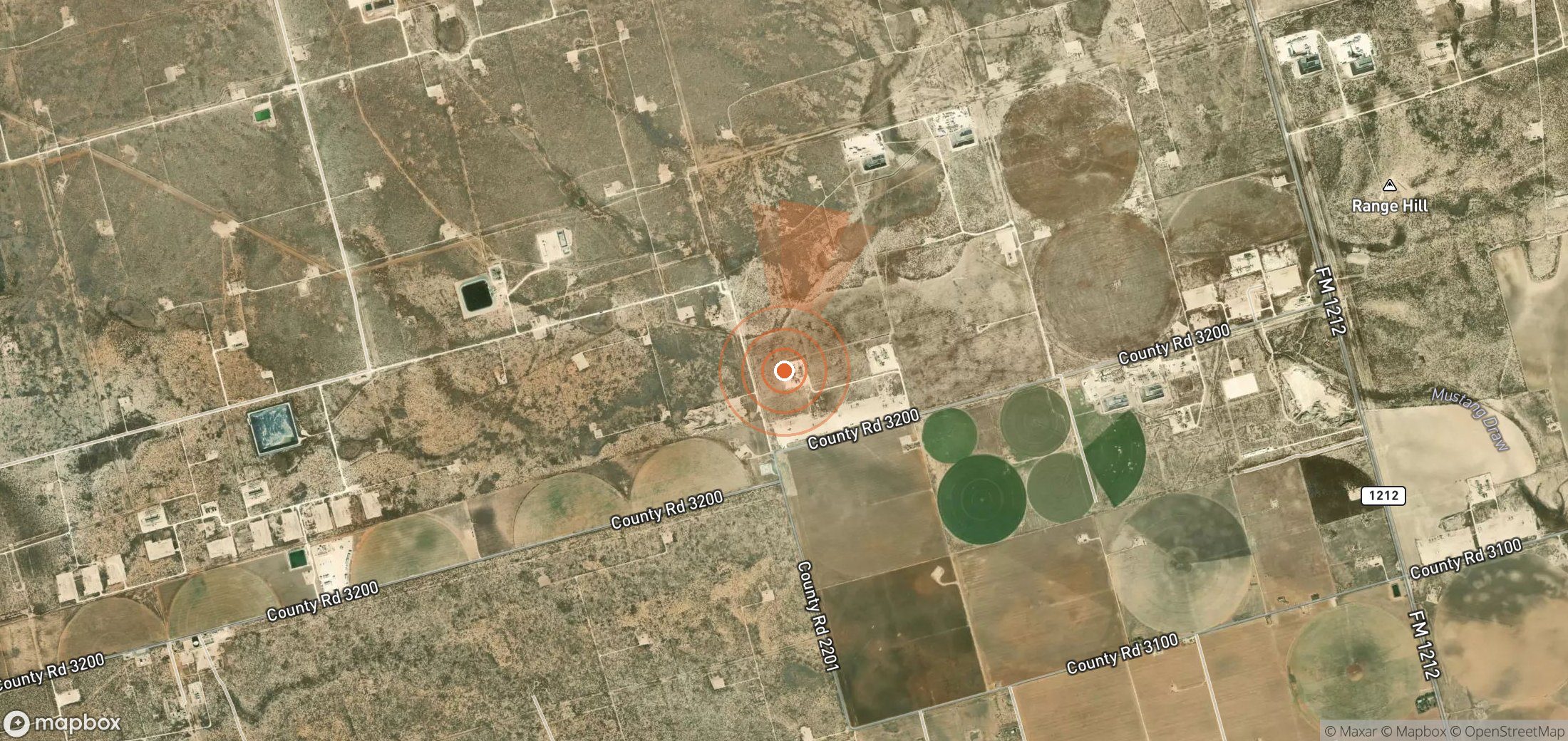 Satellite map of methane plume locations in United States