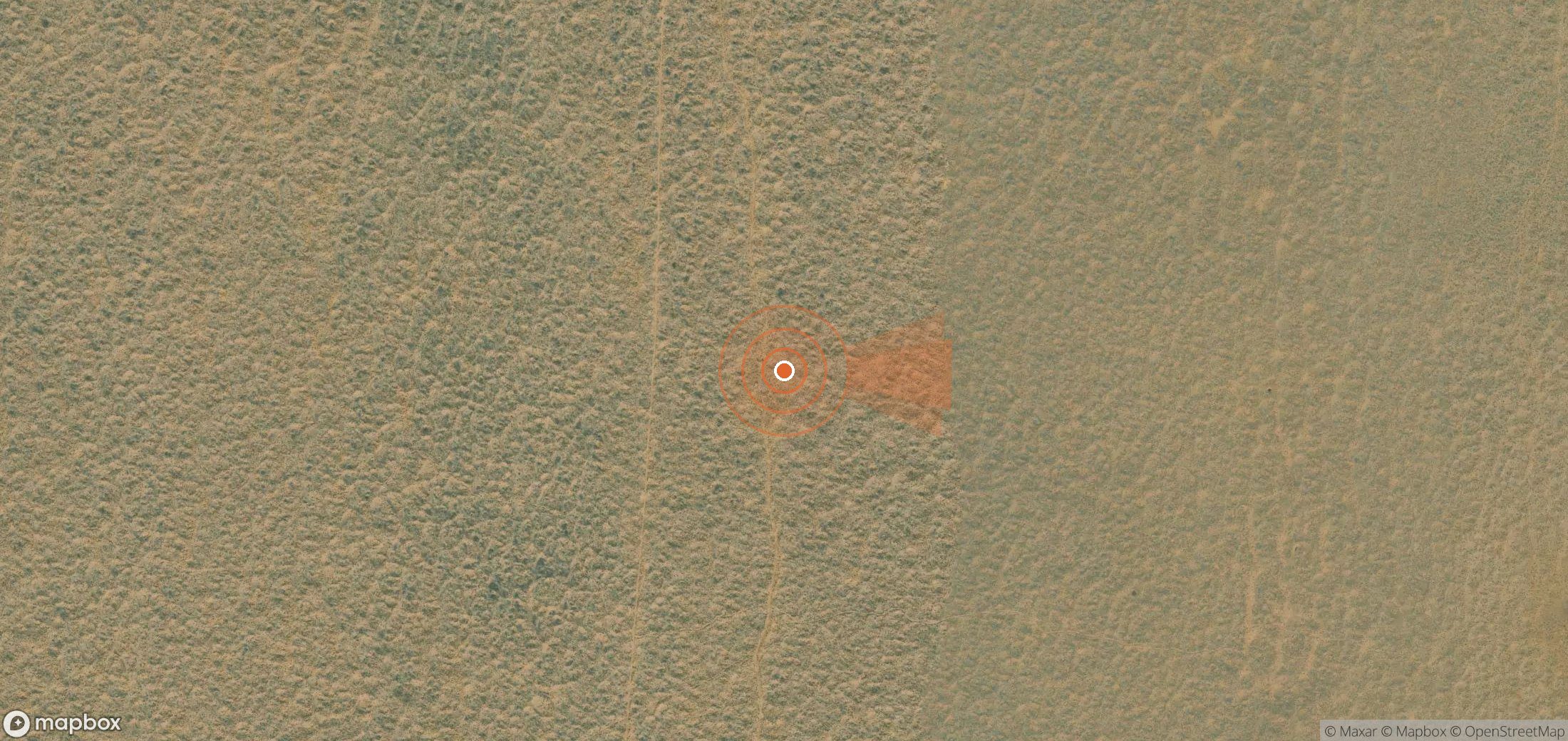 Satellite map of methane plume locations in Turkmenistan
