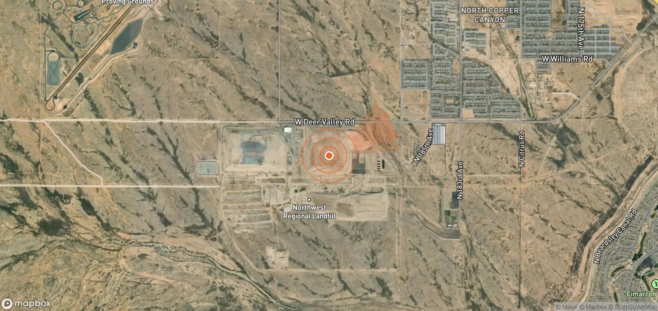 Satellite map of methane plume locations in United States