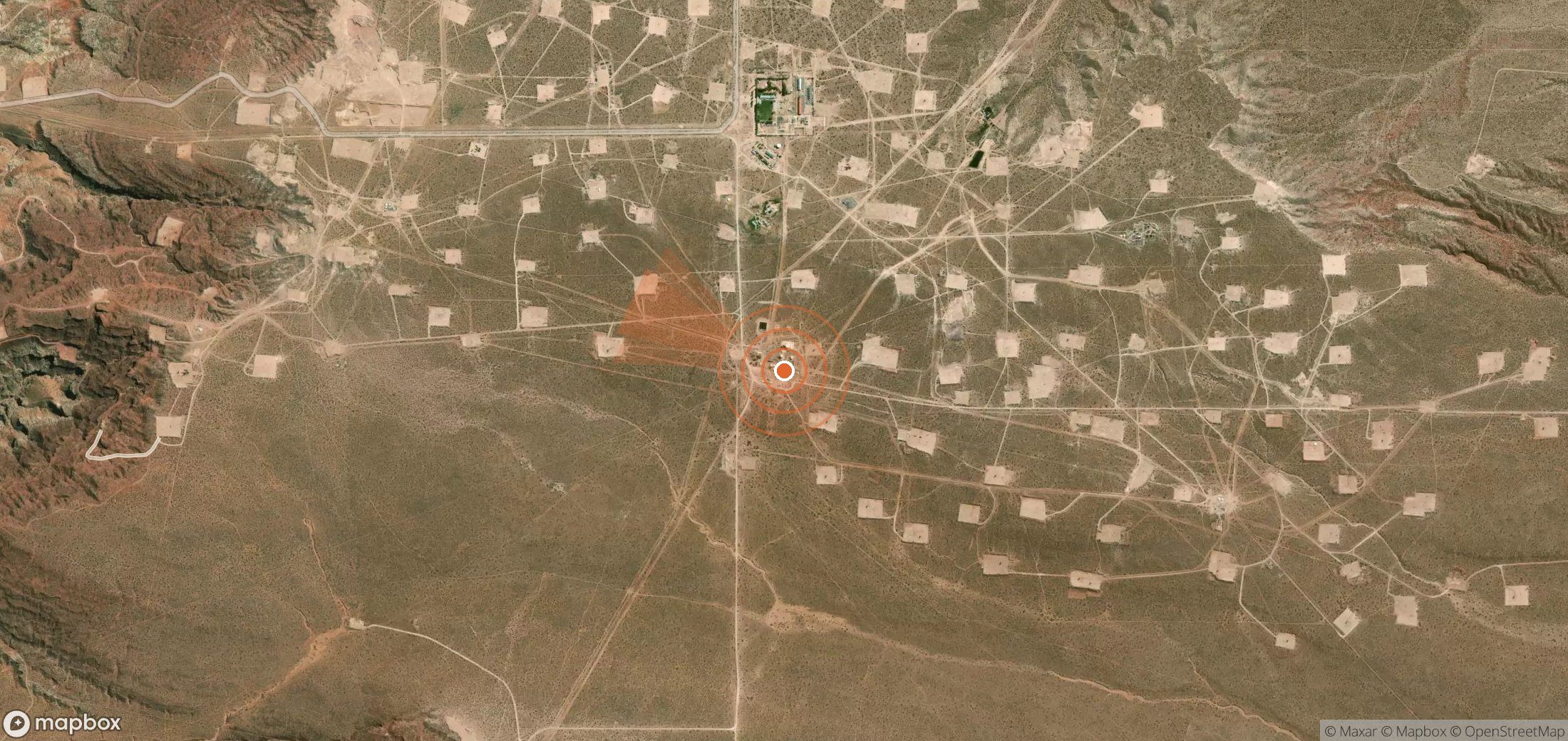 Satellite map of methane plume locations in Argentina