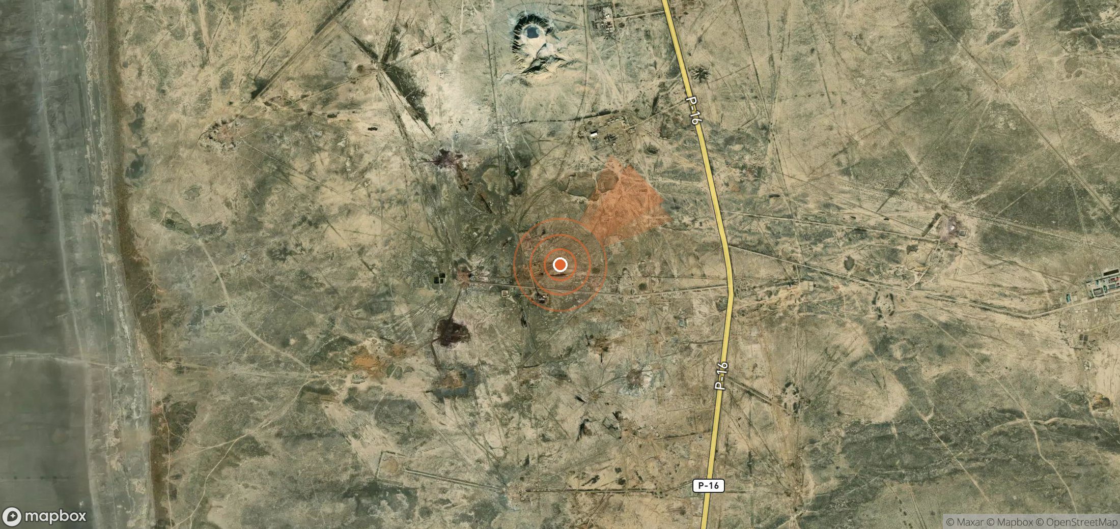 Mapa satelital de plumas de metano en Turkmenistán