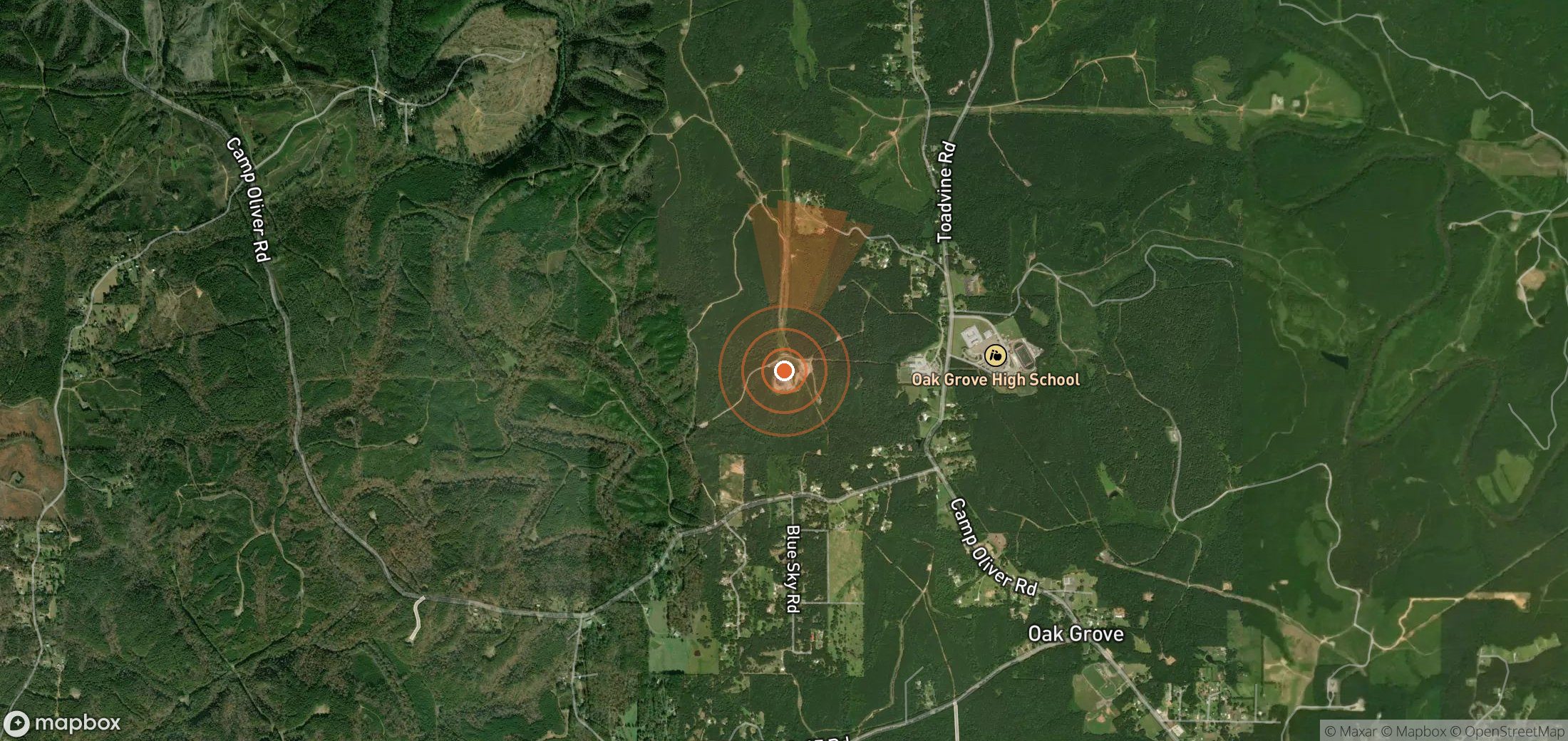 Mapa satelital de plumas de metano en Estados Unidos