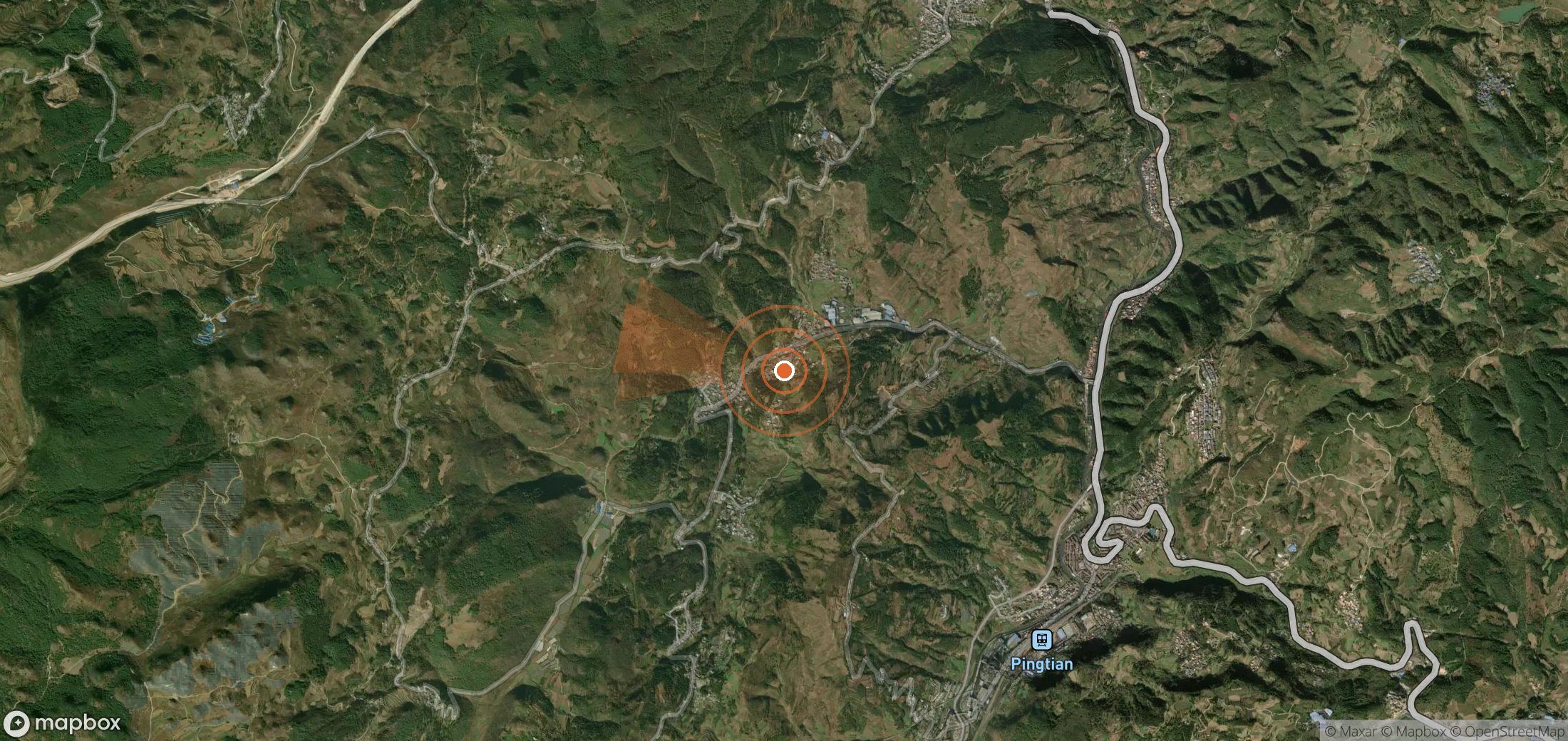 Satellite map of methane plume locations in China