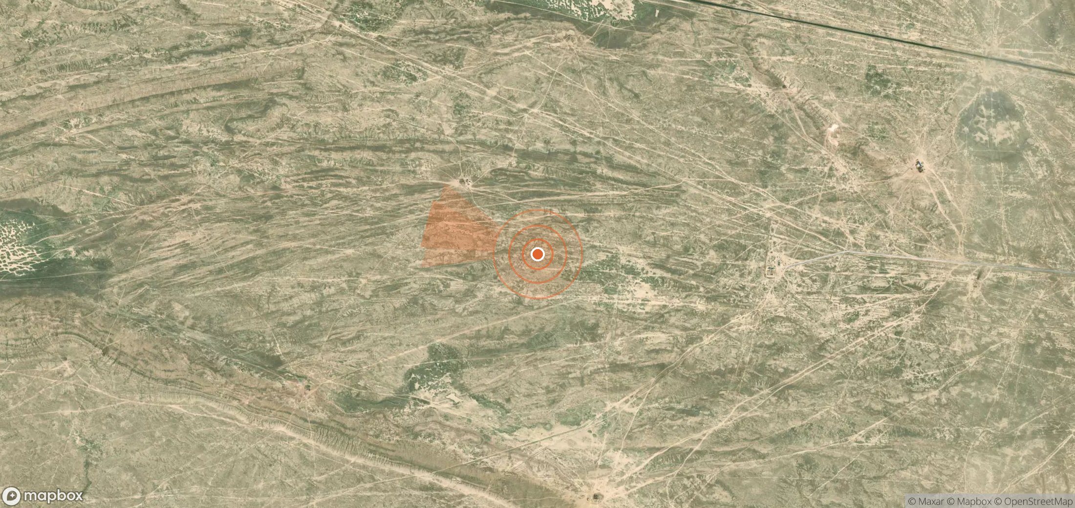 Satellite map of methane plume locations in Kazakhstan