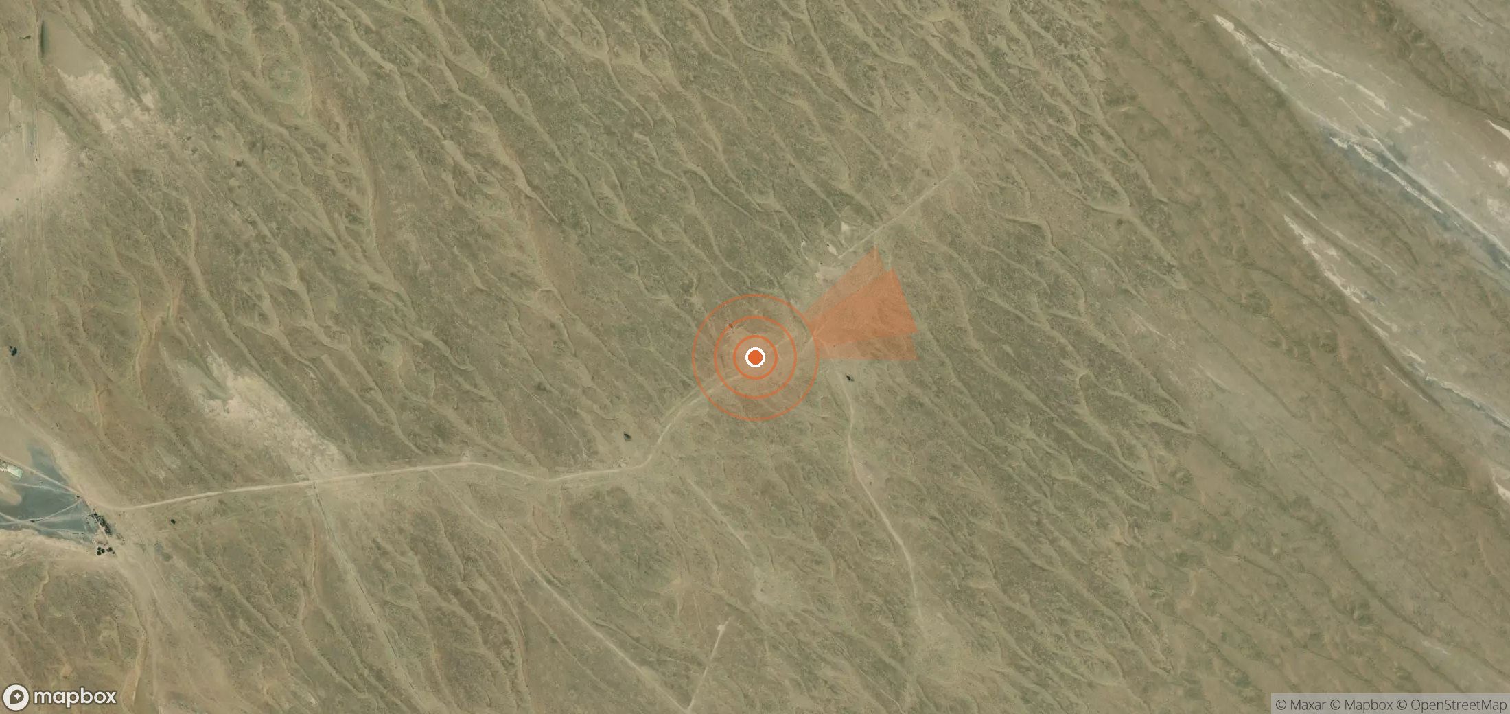 Satellite map of methane plume locations in Turkmenistan