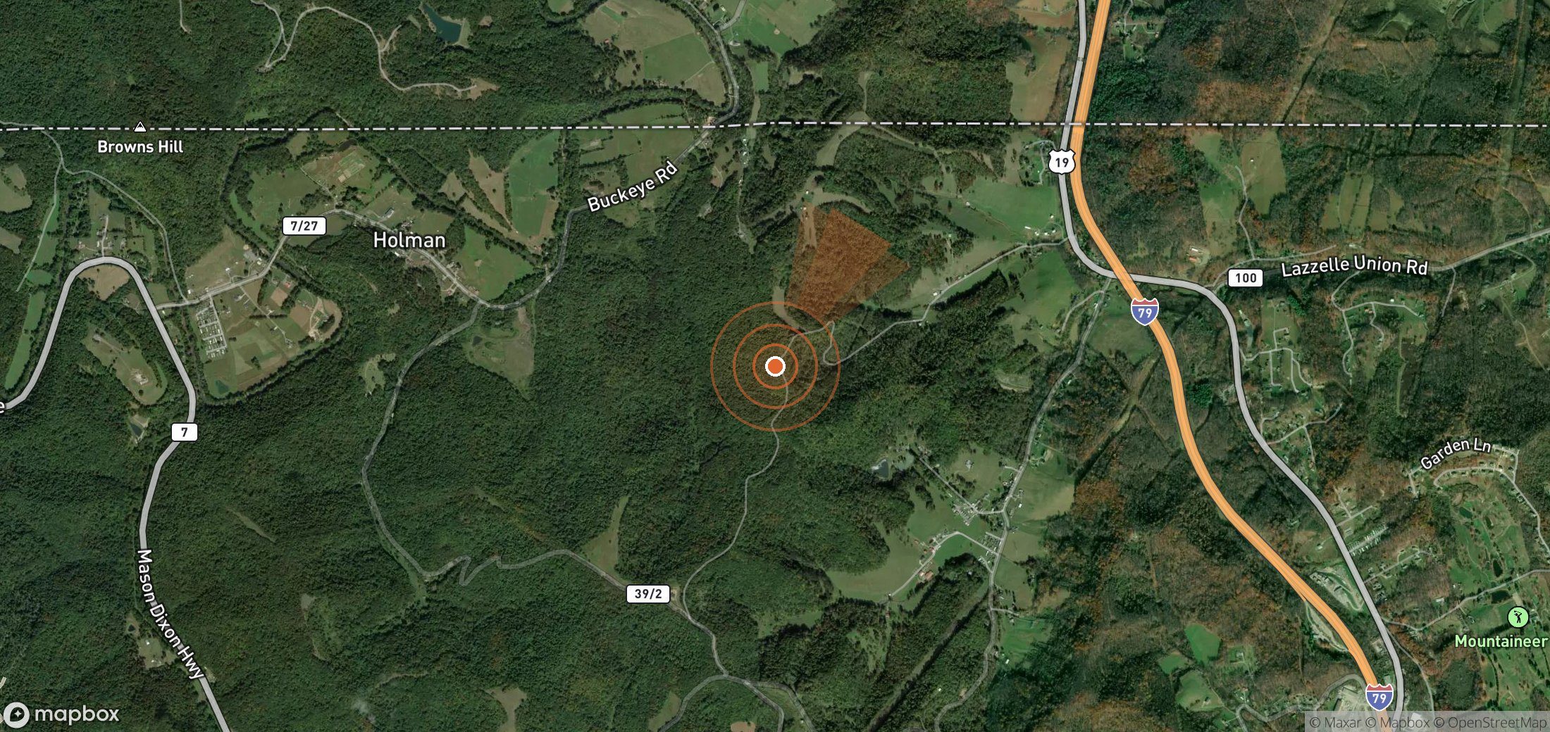 Satellite map of methane plume locations in United States