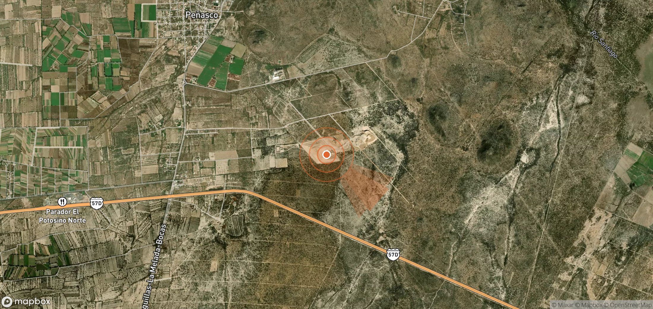 Mapa satelital de plumas de metano en México