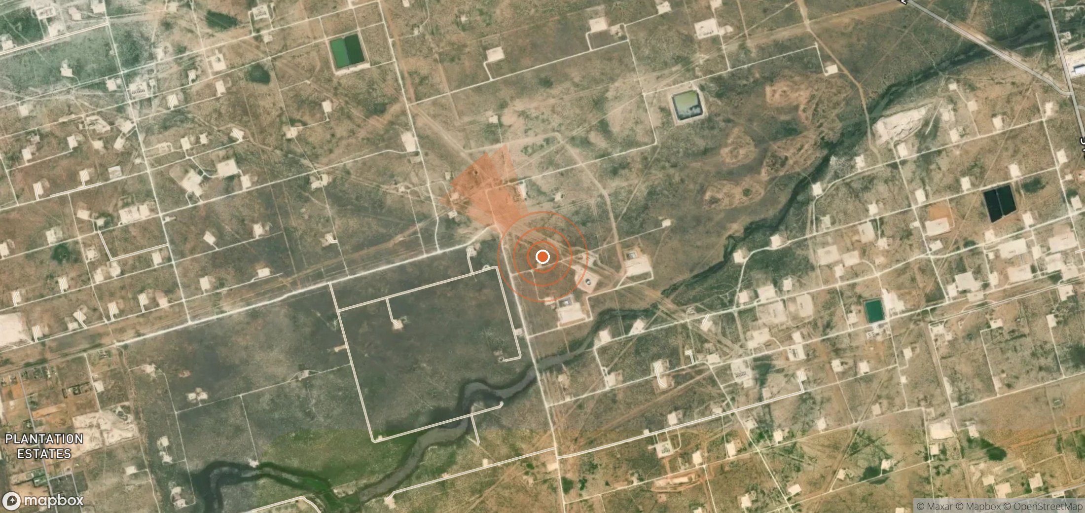 Satellite map of methane plume locations in United States