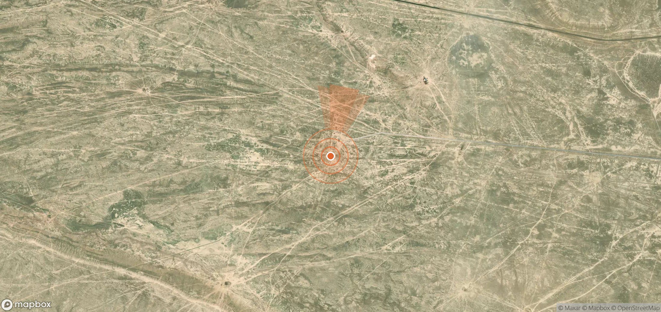 Satellite map of methane plume locations in Kazakhstan