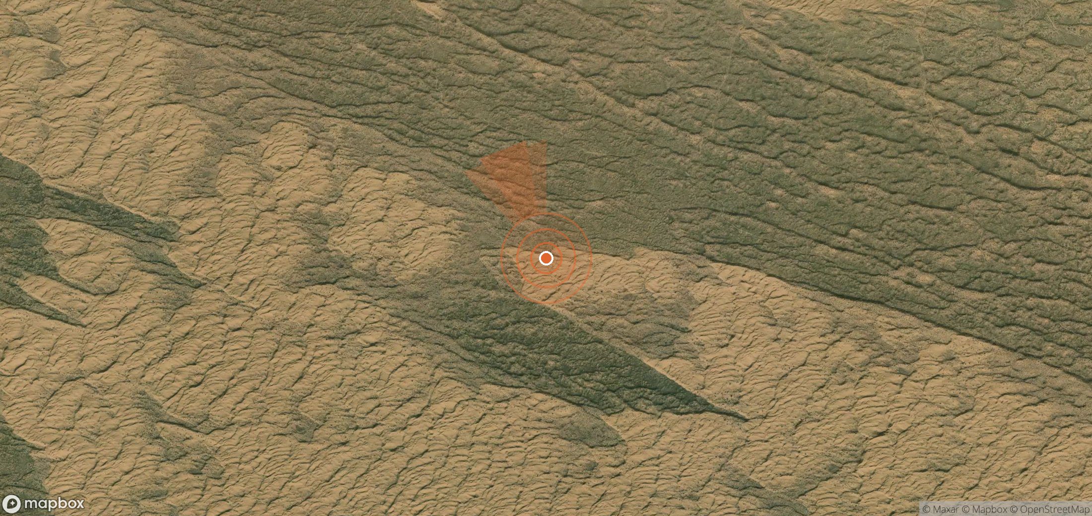 Satellite map of methane plume locations in Turkmenistan