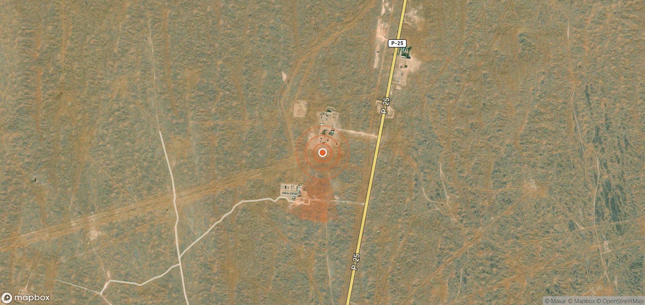 Satellite map of methane plume locations in Turkmenistan