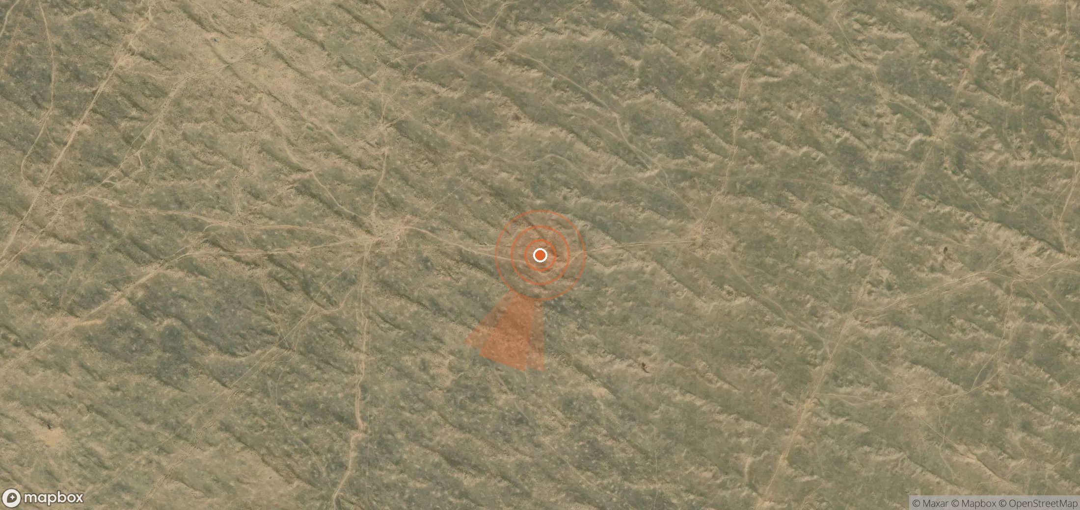 Satellite map of methane plume locations in Turkmenistan