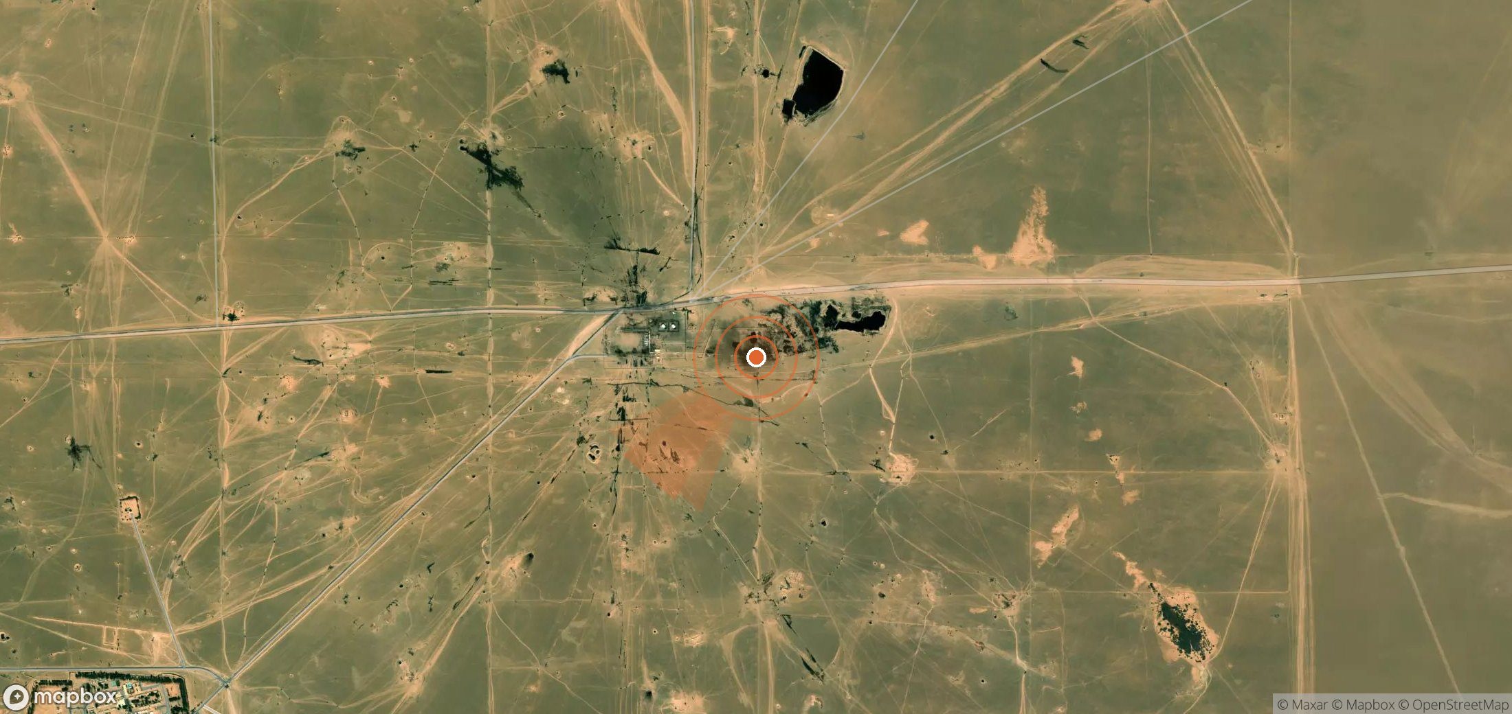 Satellite map of methane plume locations in Libya