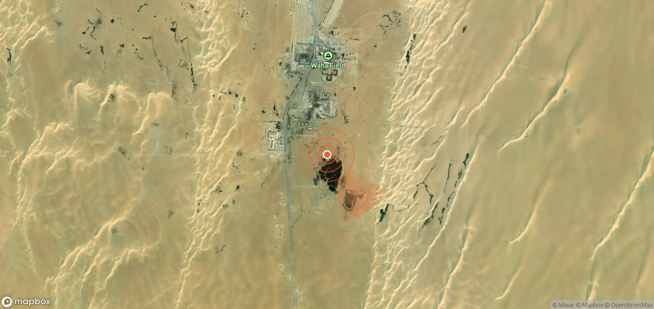 Mapa satelital de plumas de metano en Libia