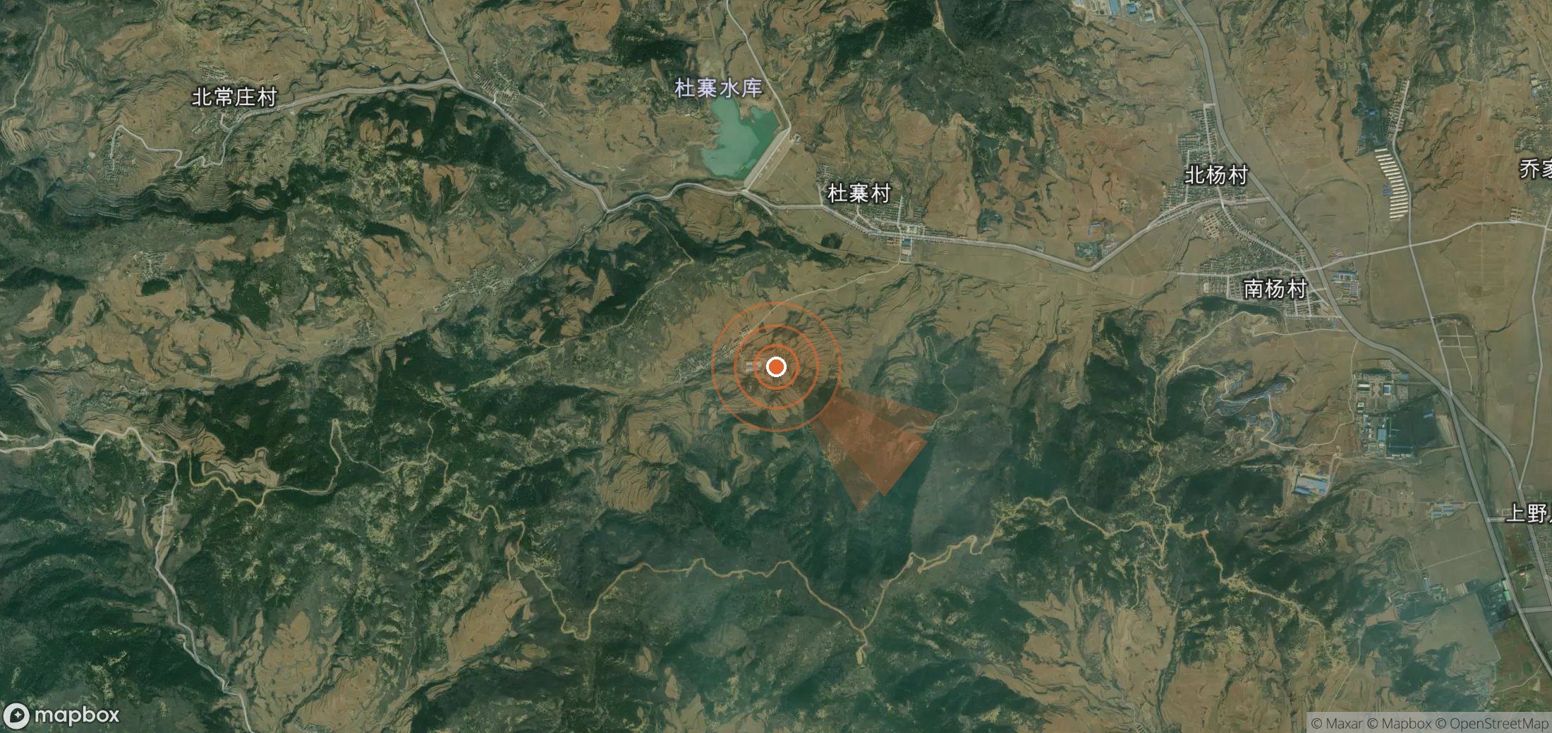 Satellite map of methane plume locations in China