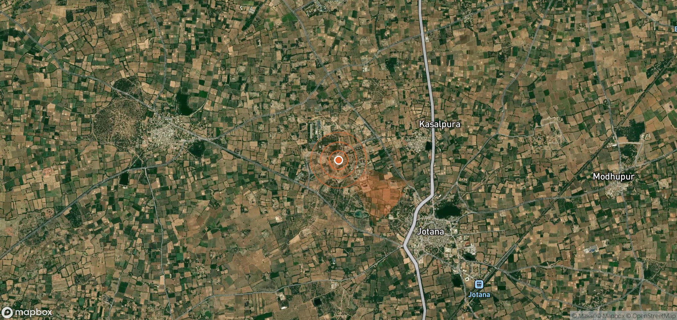 Mapa satelital de plumas de metano en India