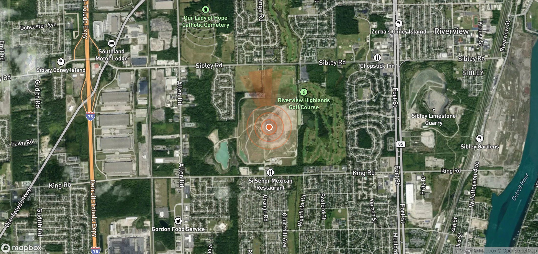 Satellite map of methane plume locations in United States