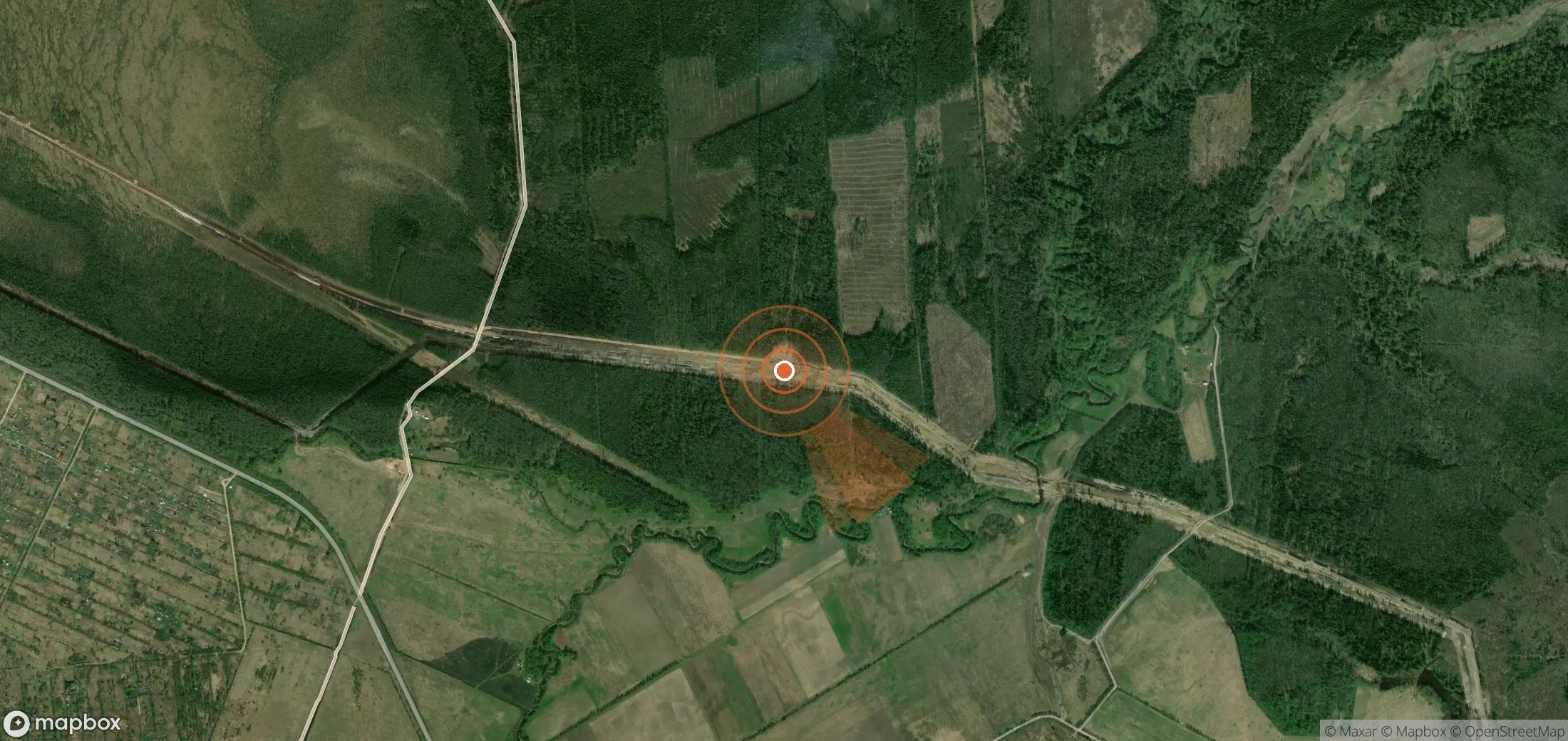 Satellite map of methane plume locations in Russia