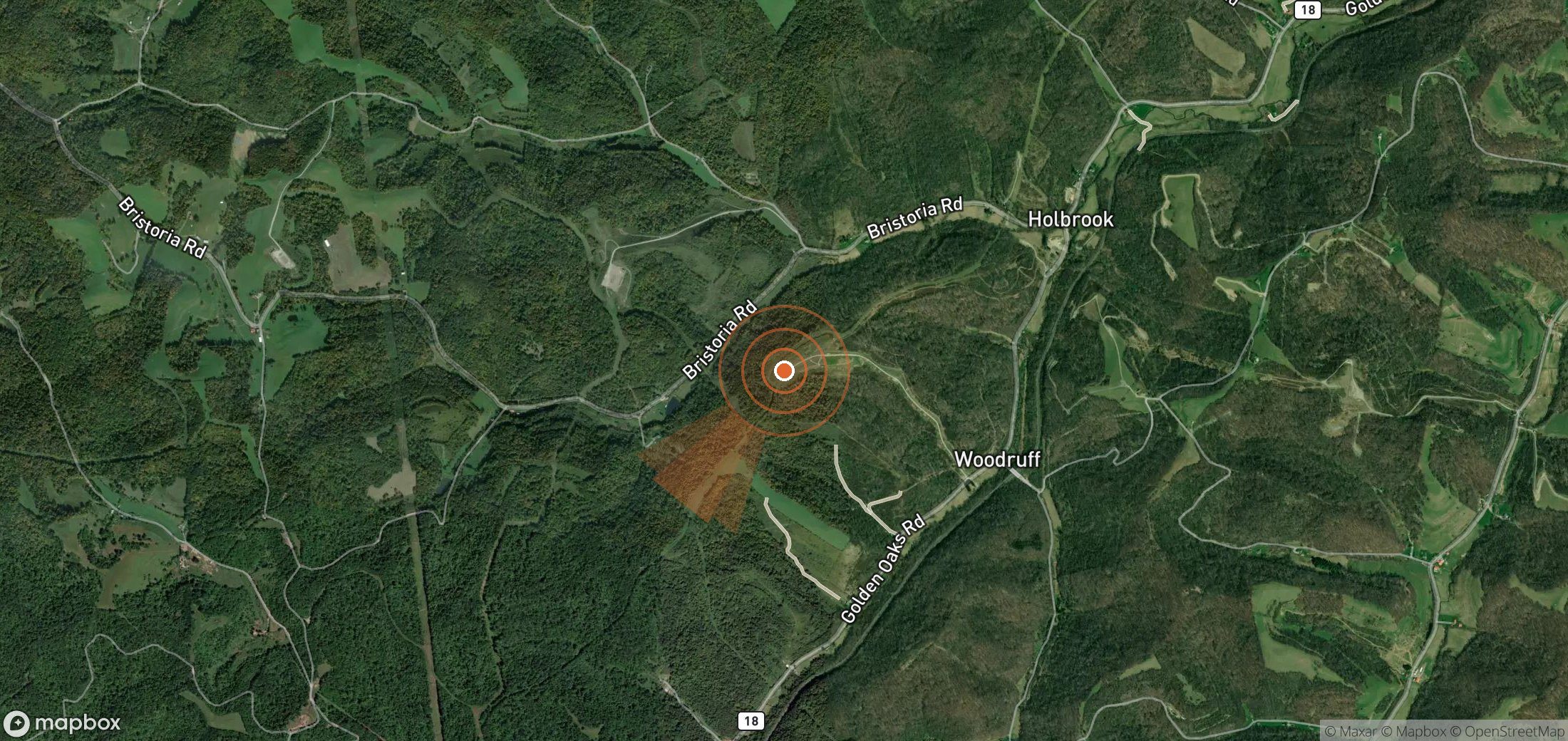 Satellite map of methane plume locations in United States