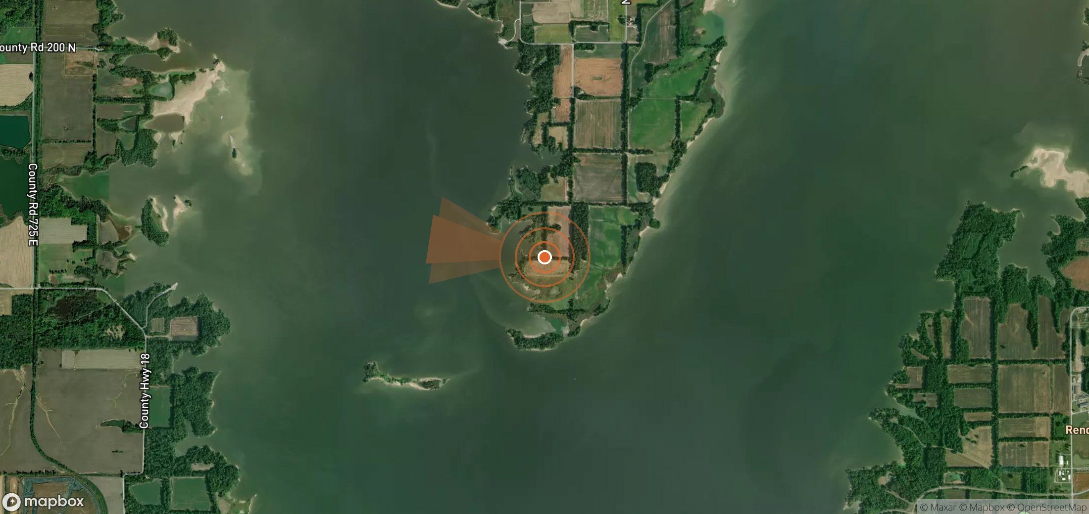 Satellite map of methane plume locations in United States