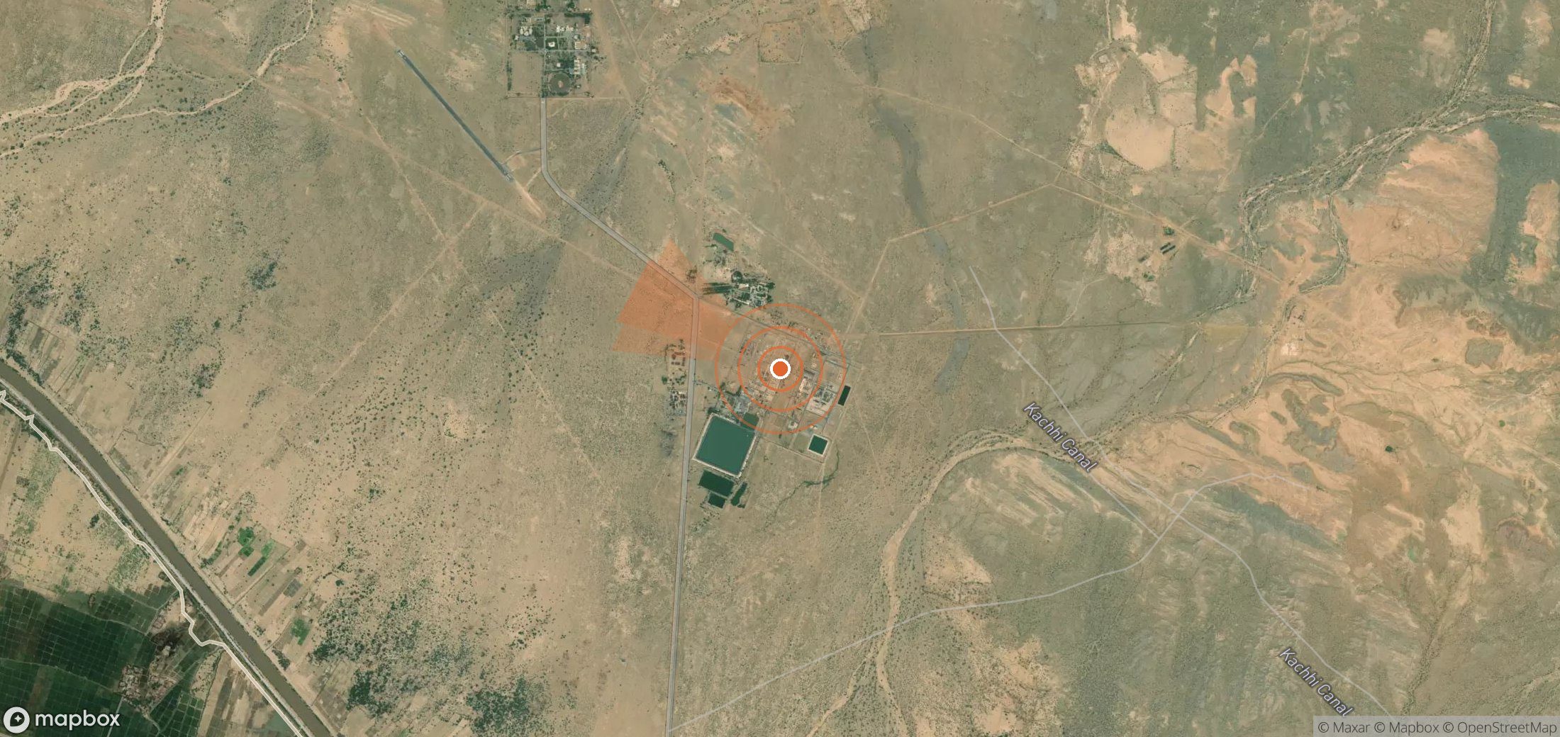 Satellite map of methane plume locations in Pakistan
