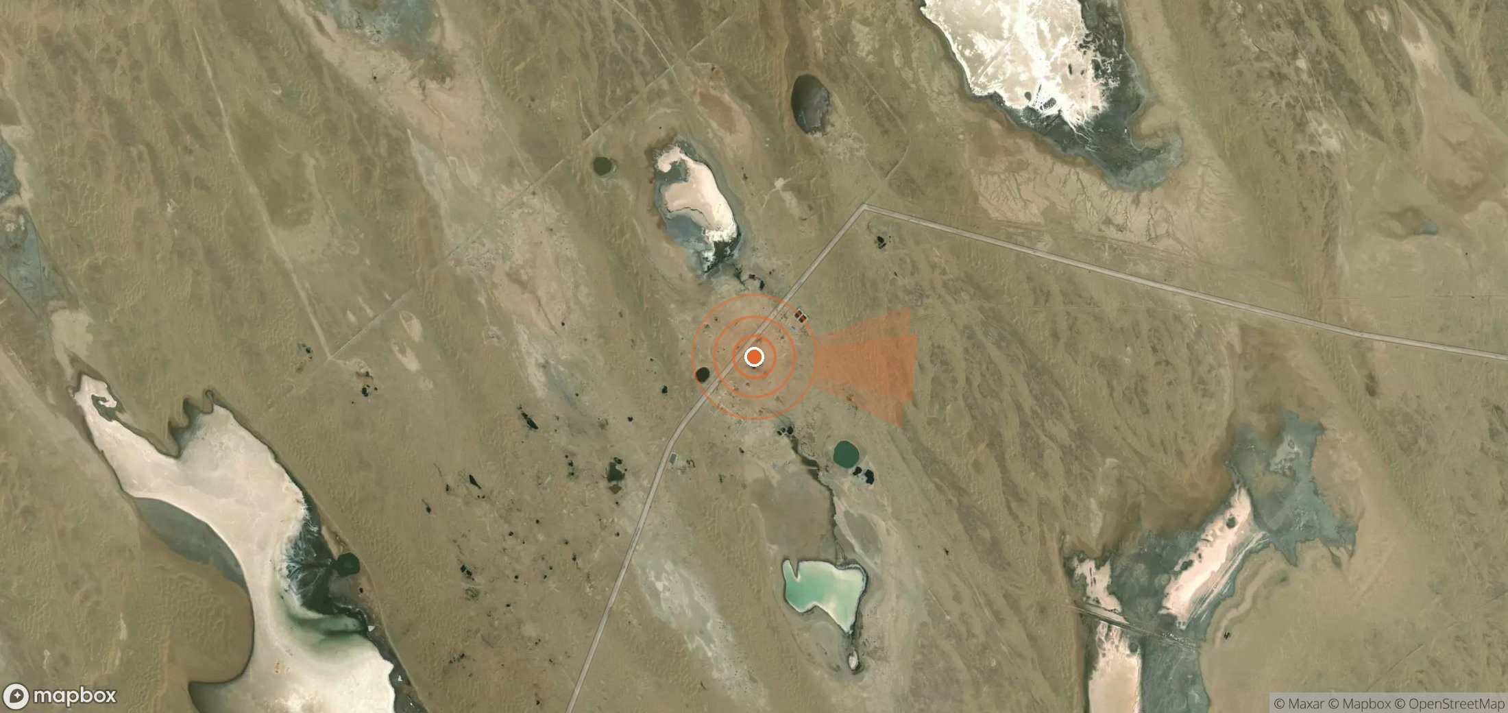 Mapa satelital de plumas de metano en Turkmenistán