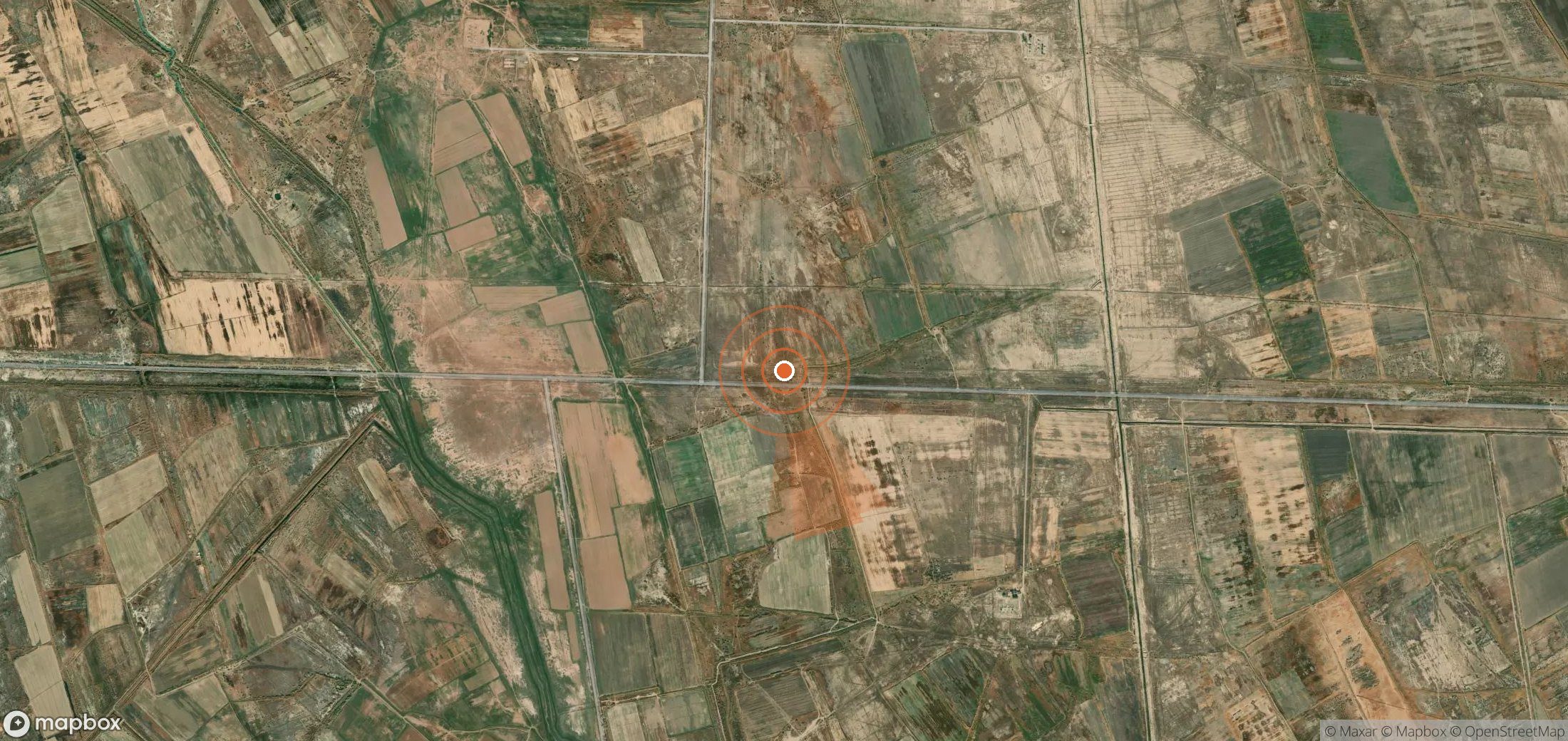 Satellite map of methane plume locations in Turkmenistan
