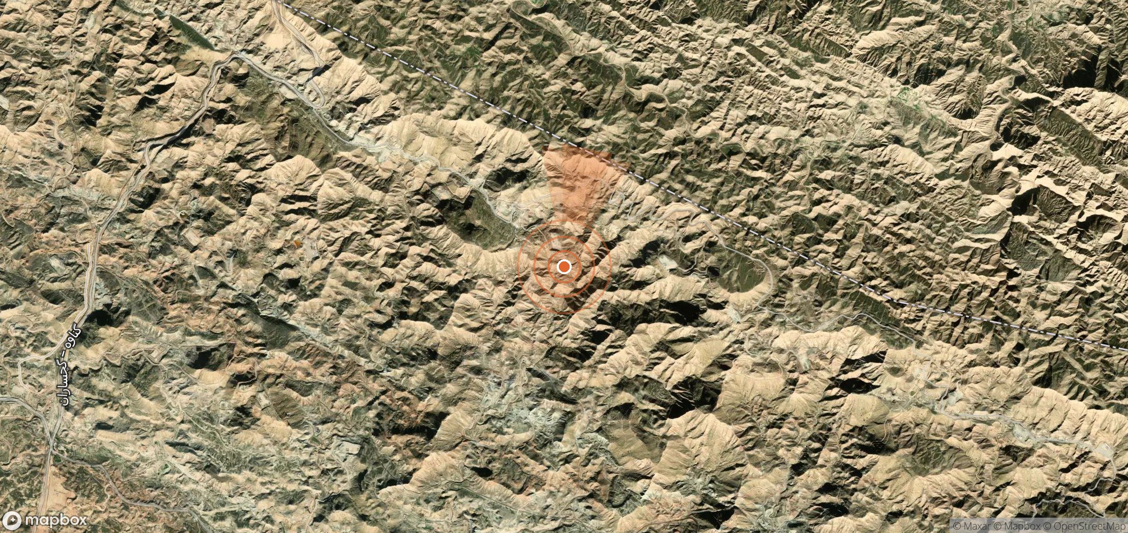 Mapa satelital de plumas de metano en Irán