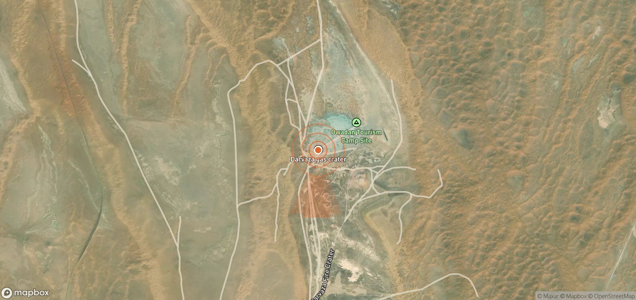 Mapa satelital de plumas de metano en Turkmenistán