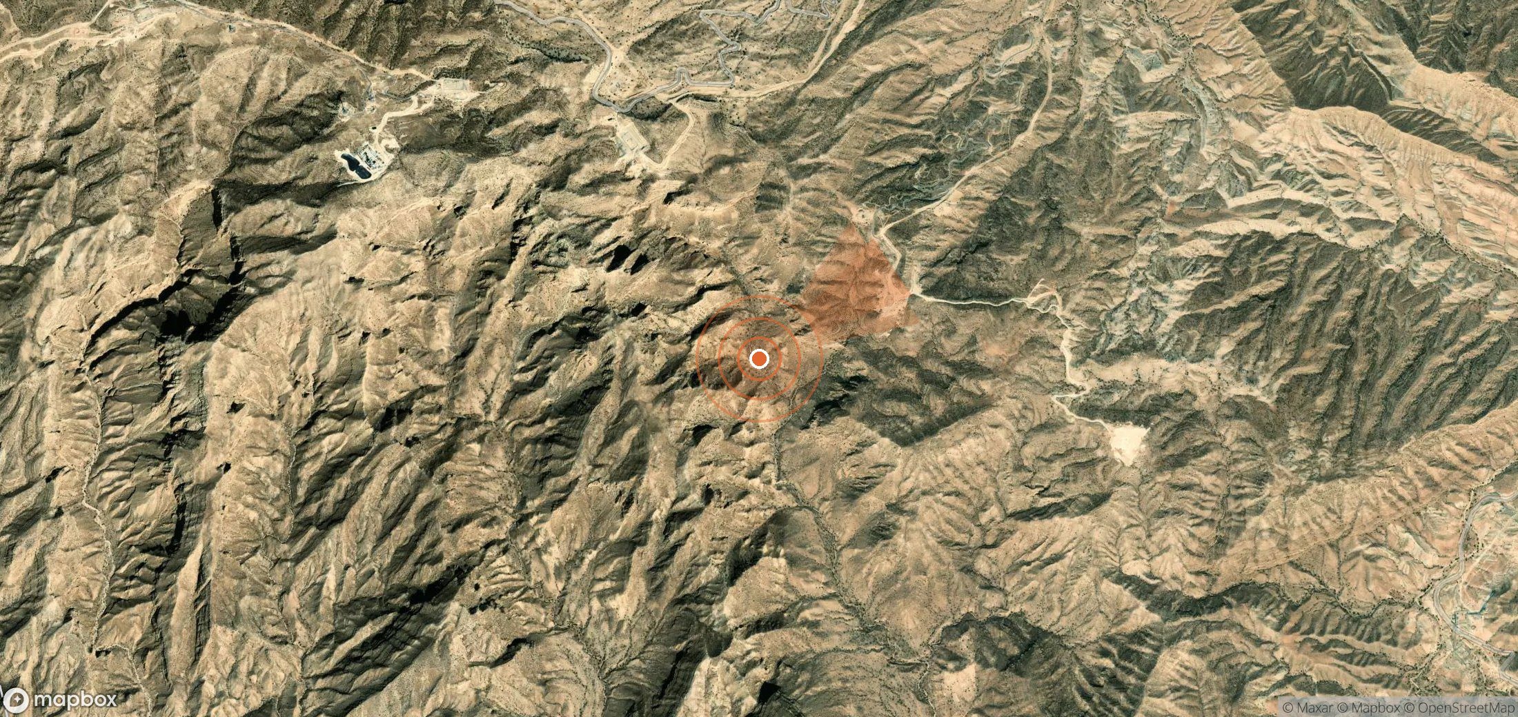 Satellite map of methane plume locations in Iran