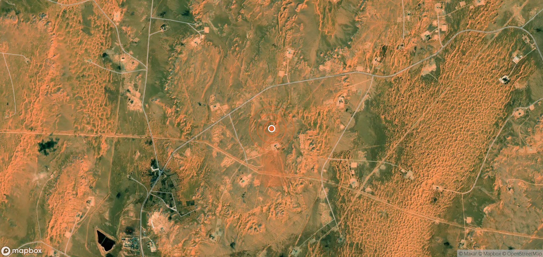 Mapa satelital de plumas de metano en Argelia