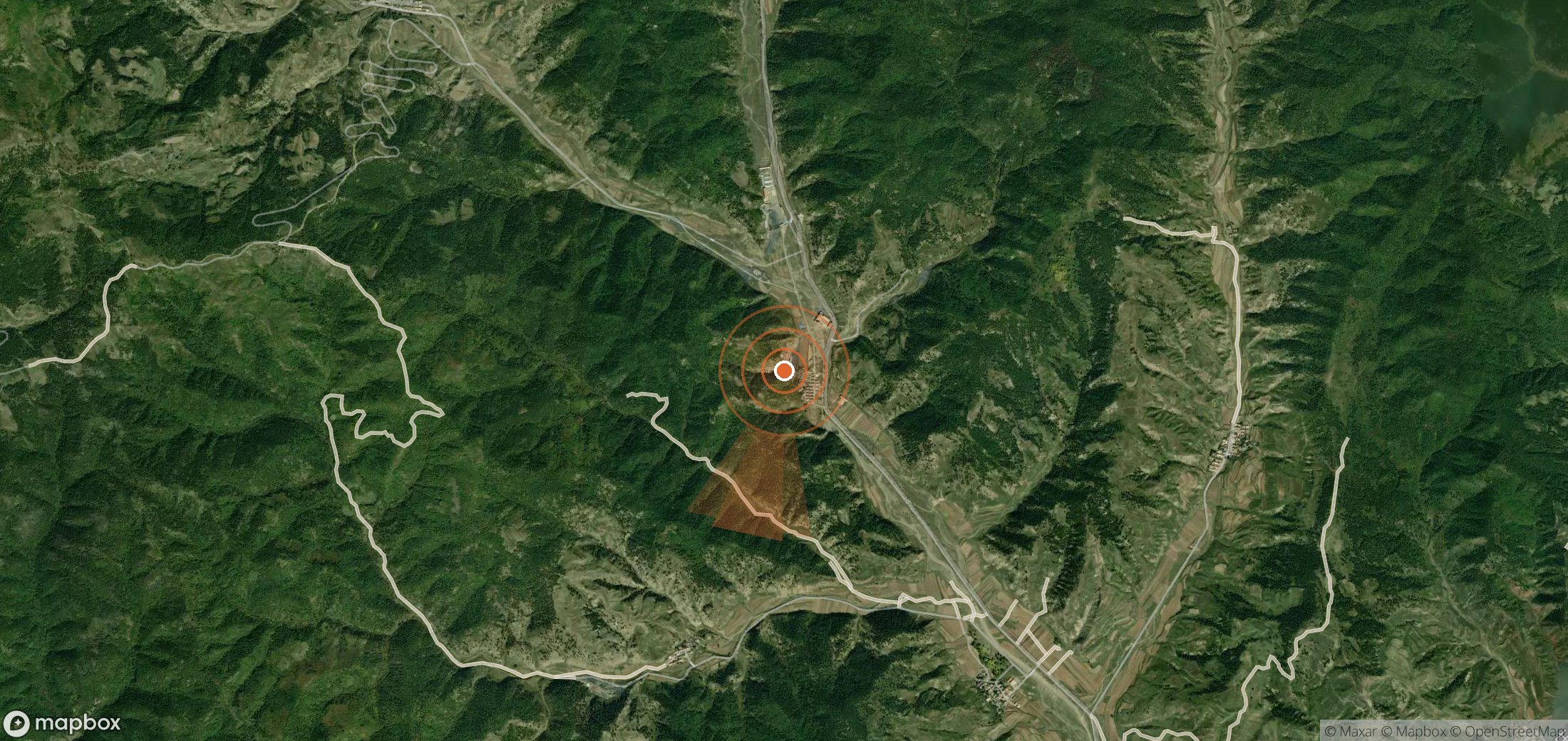 Satellite map of methane plume locations in China