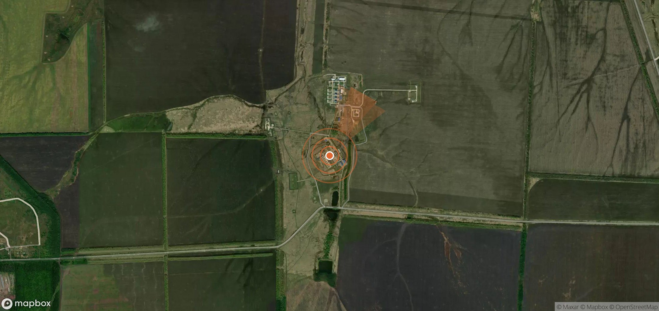 Satellite map of methane plume locations in Russia