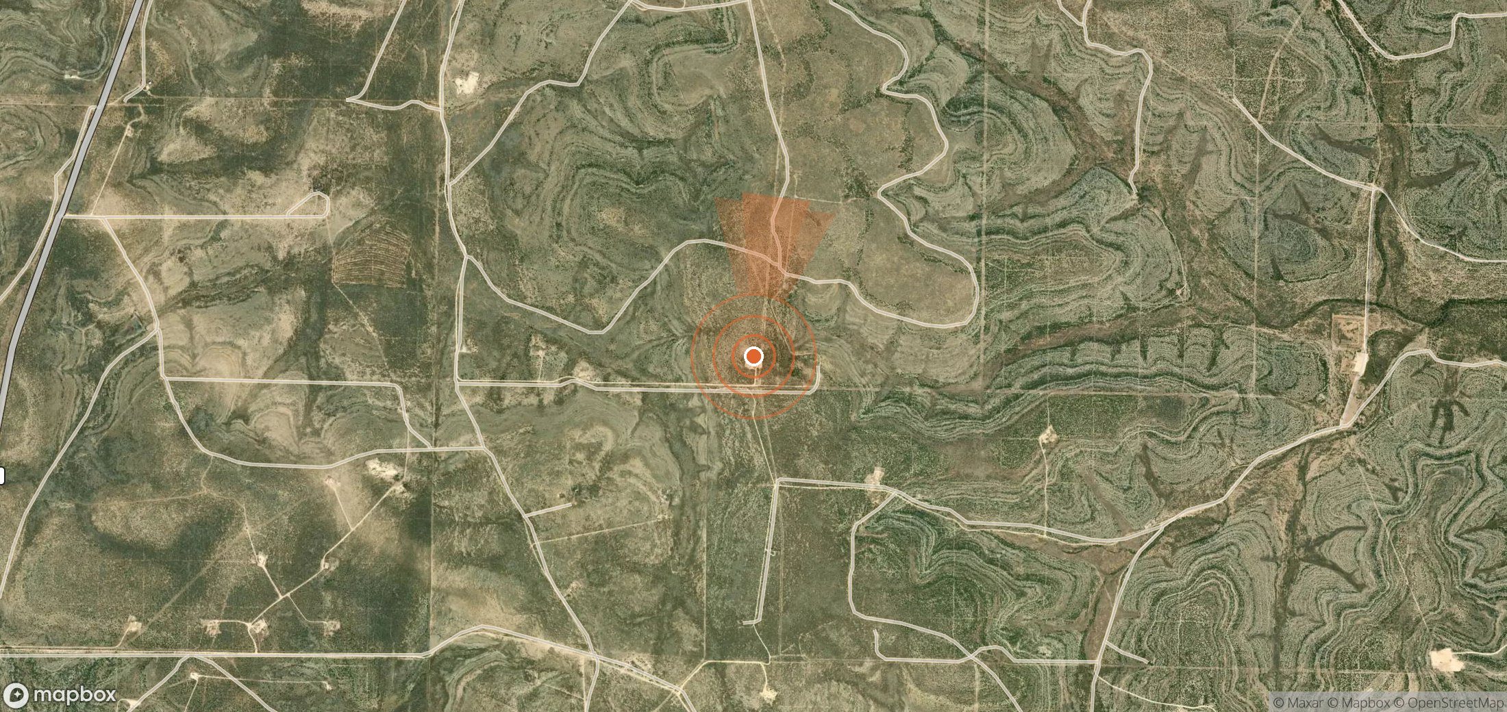 Satellite map of methane plume locations in United States