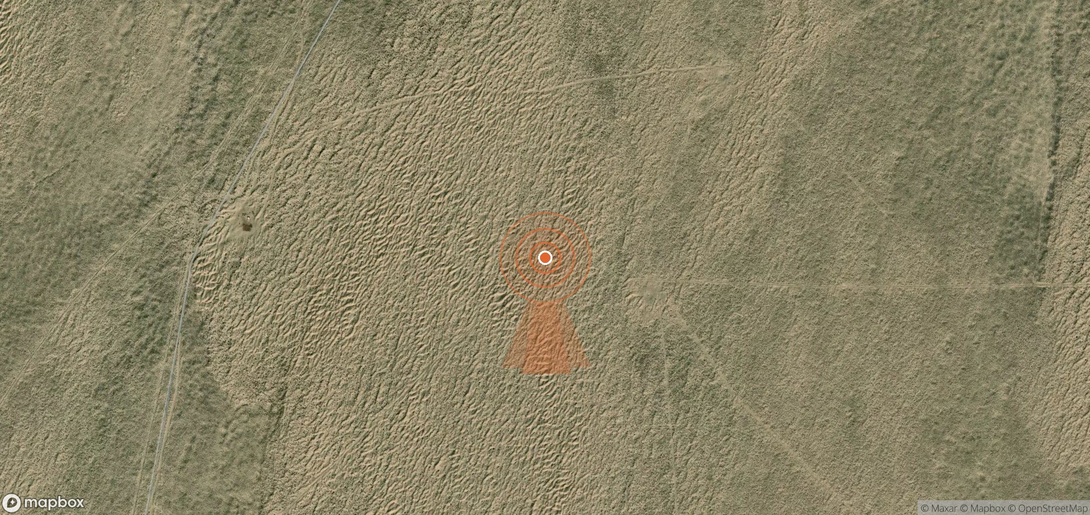 Satellite map of methane plume locations in Turkmenistan