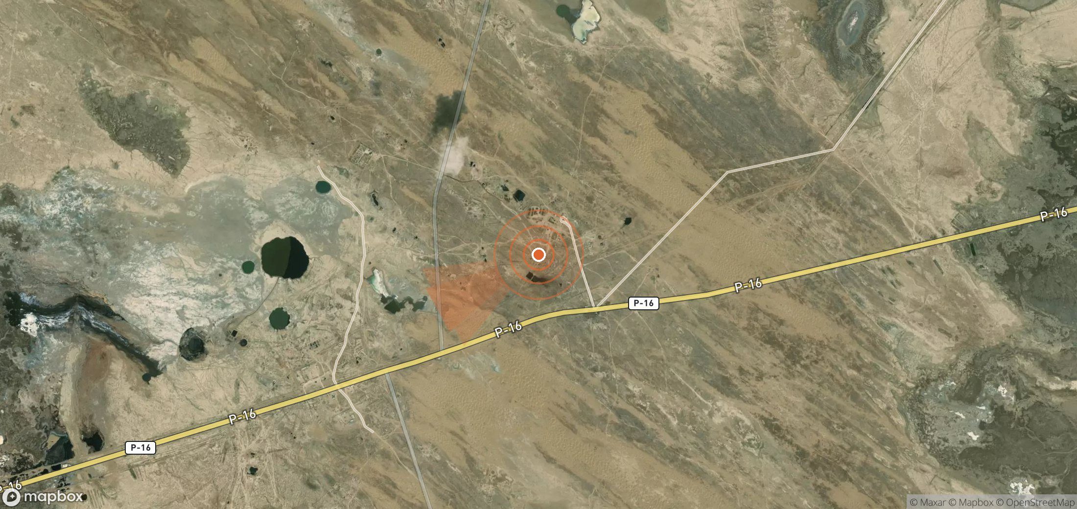 Satellite map of methane plume locations in Turkmenistan