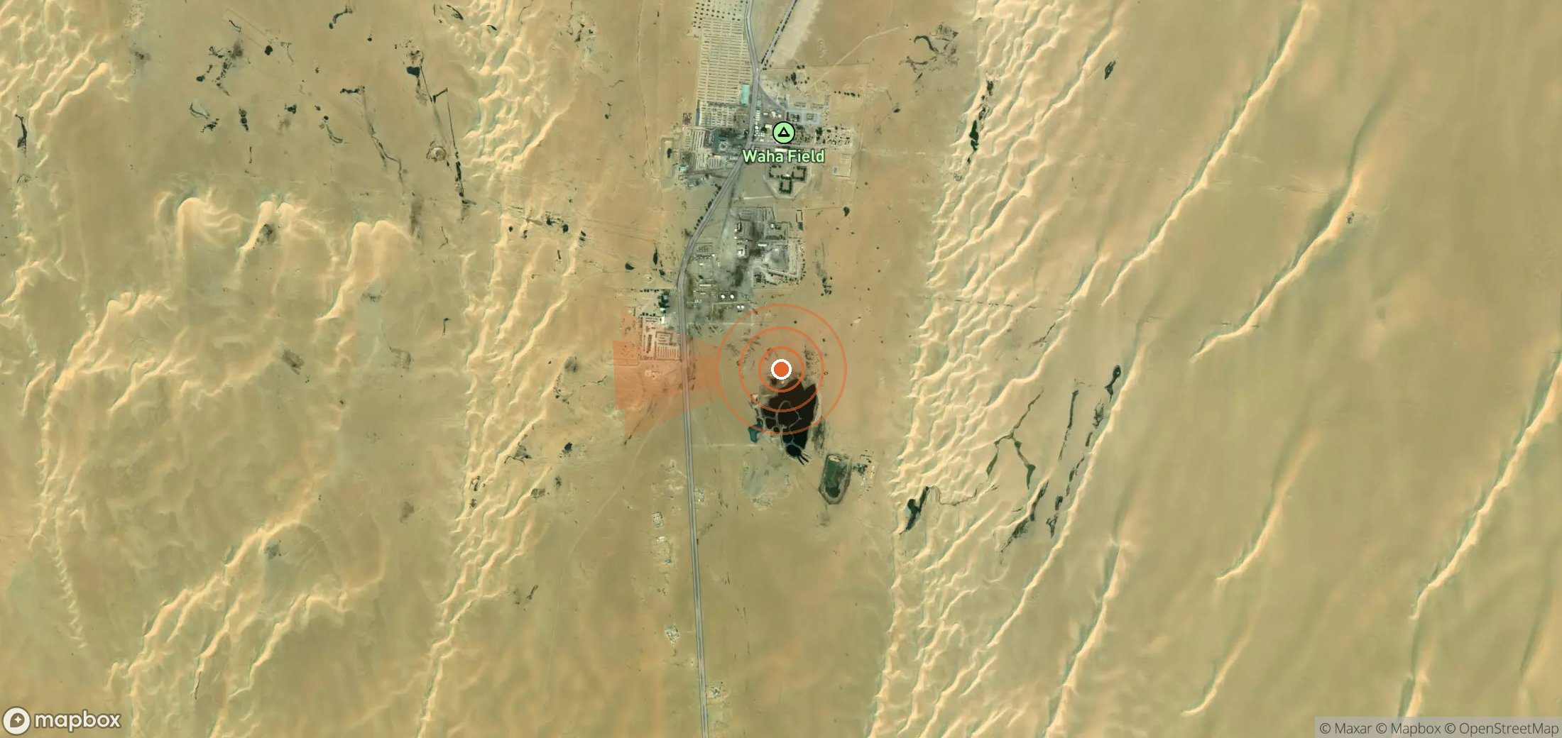 Mapa satelital de plumas de metano en Libia
