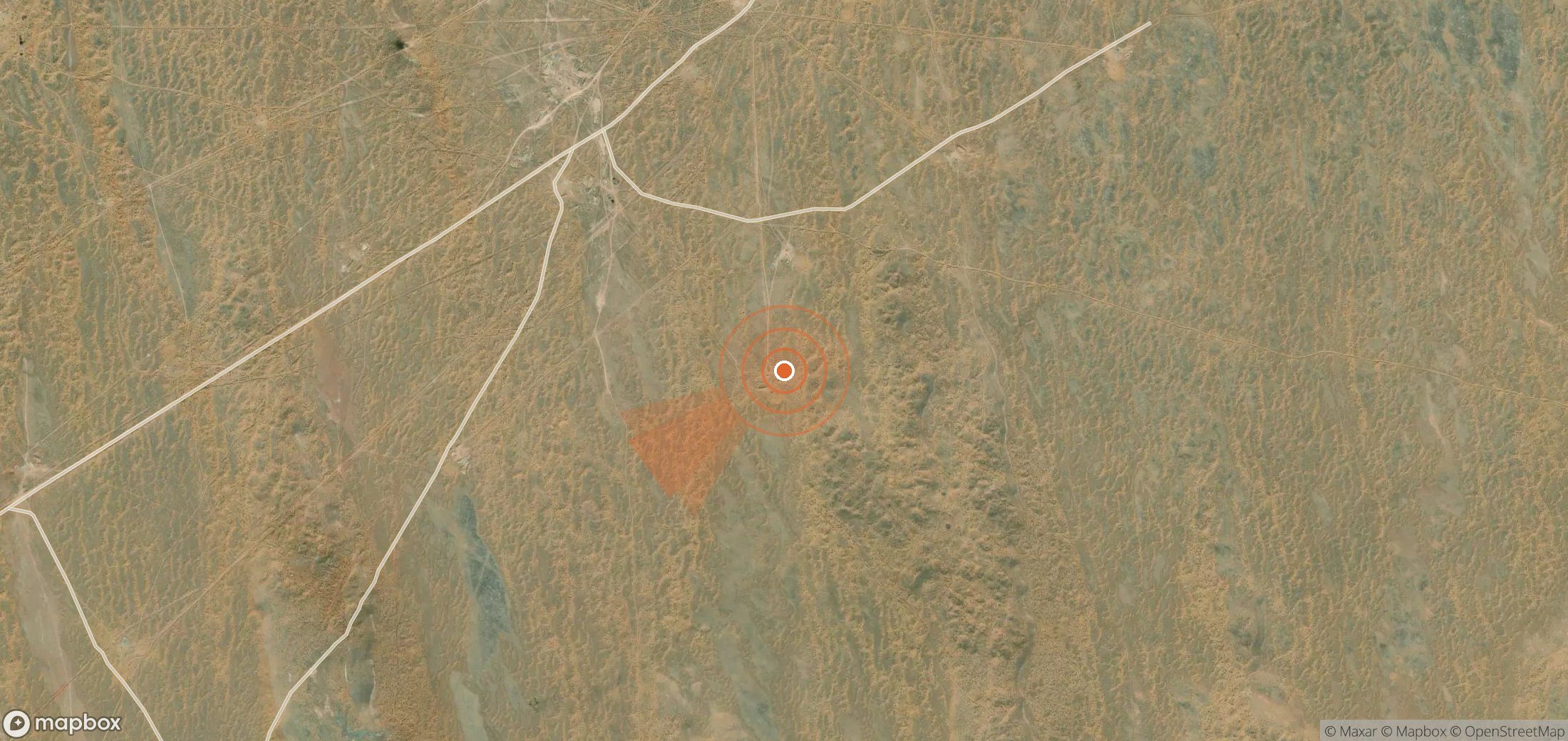 Satellite map of methane plume locations in Turkmenistan