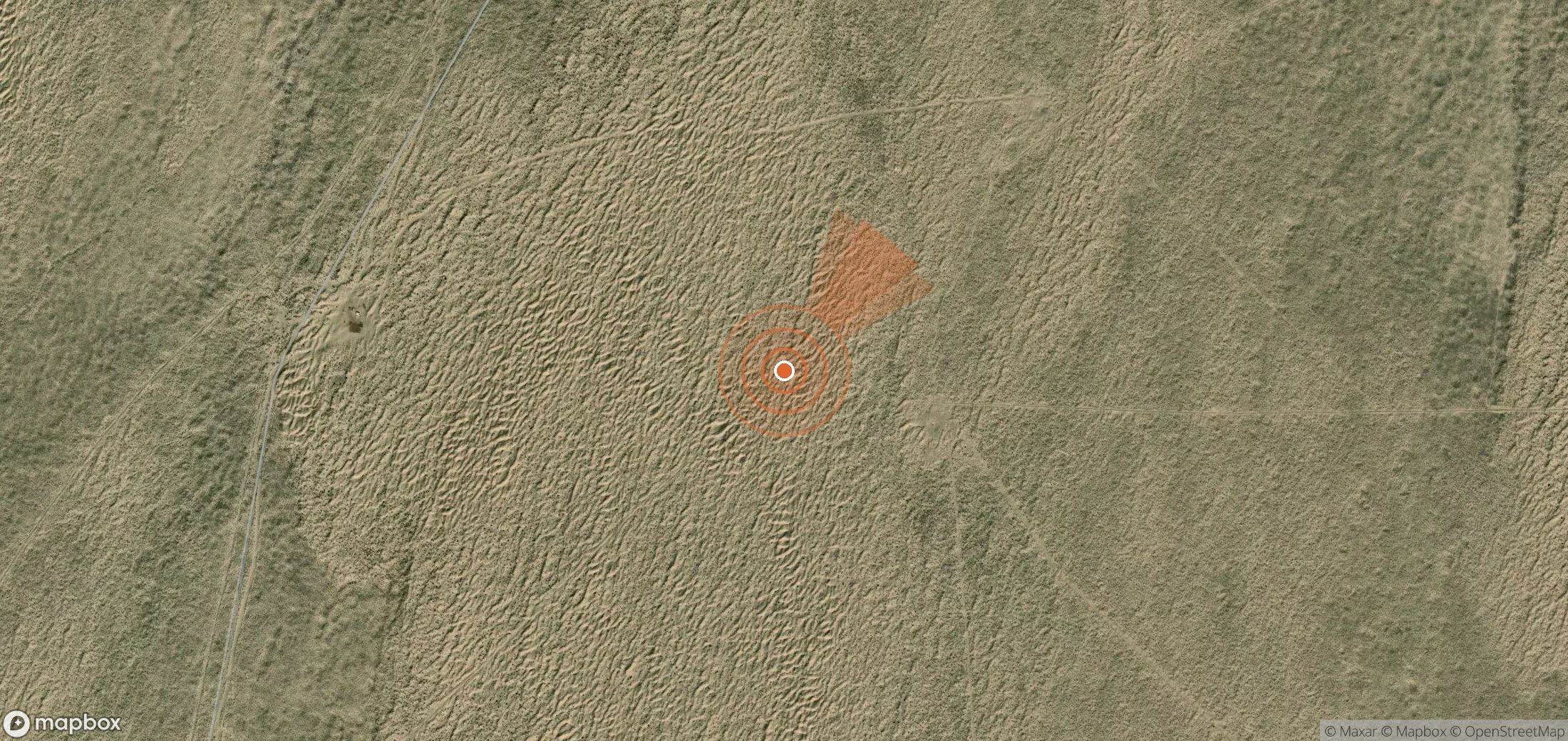 Satellite map of methane plume locations in Turkmenistan