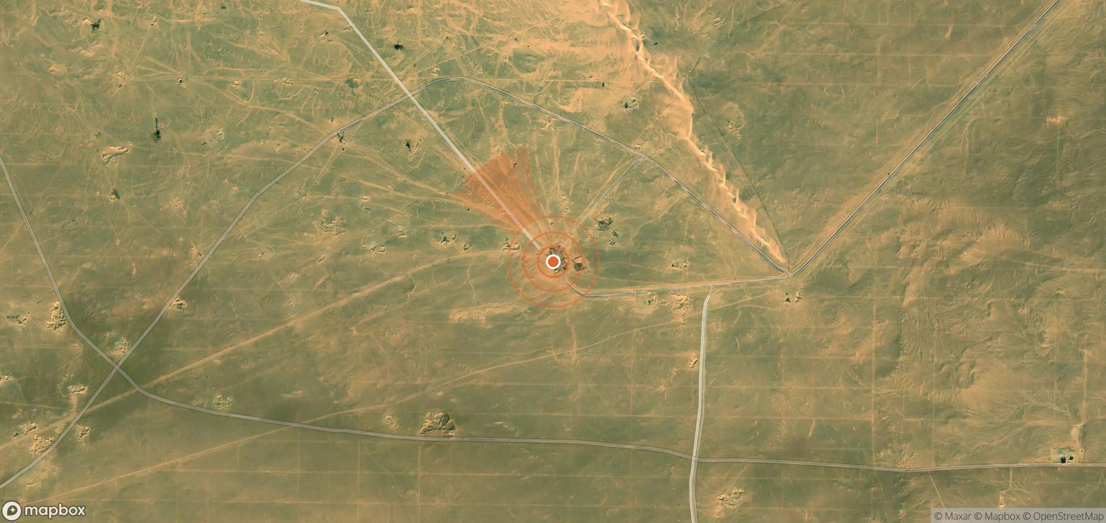 Mapa satelital de plumas de metano en Egipto