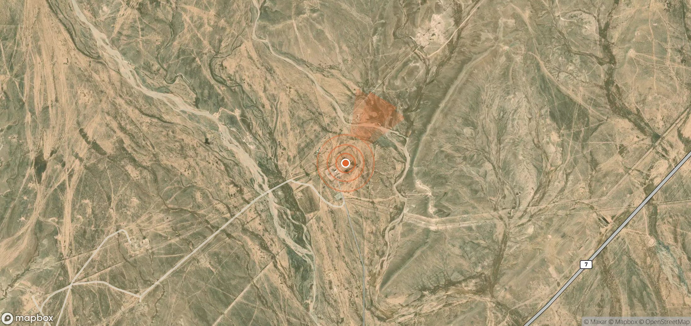 Mapa satelital de plumas de metano en Siria