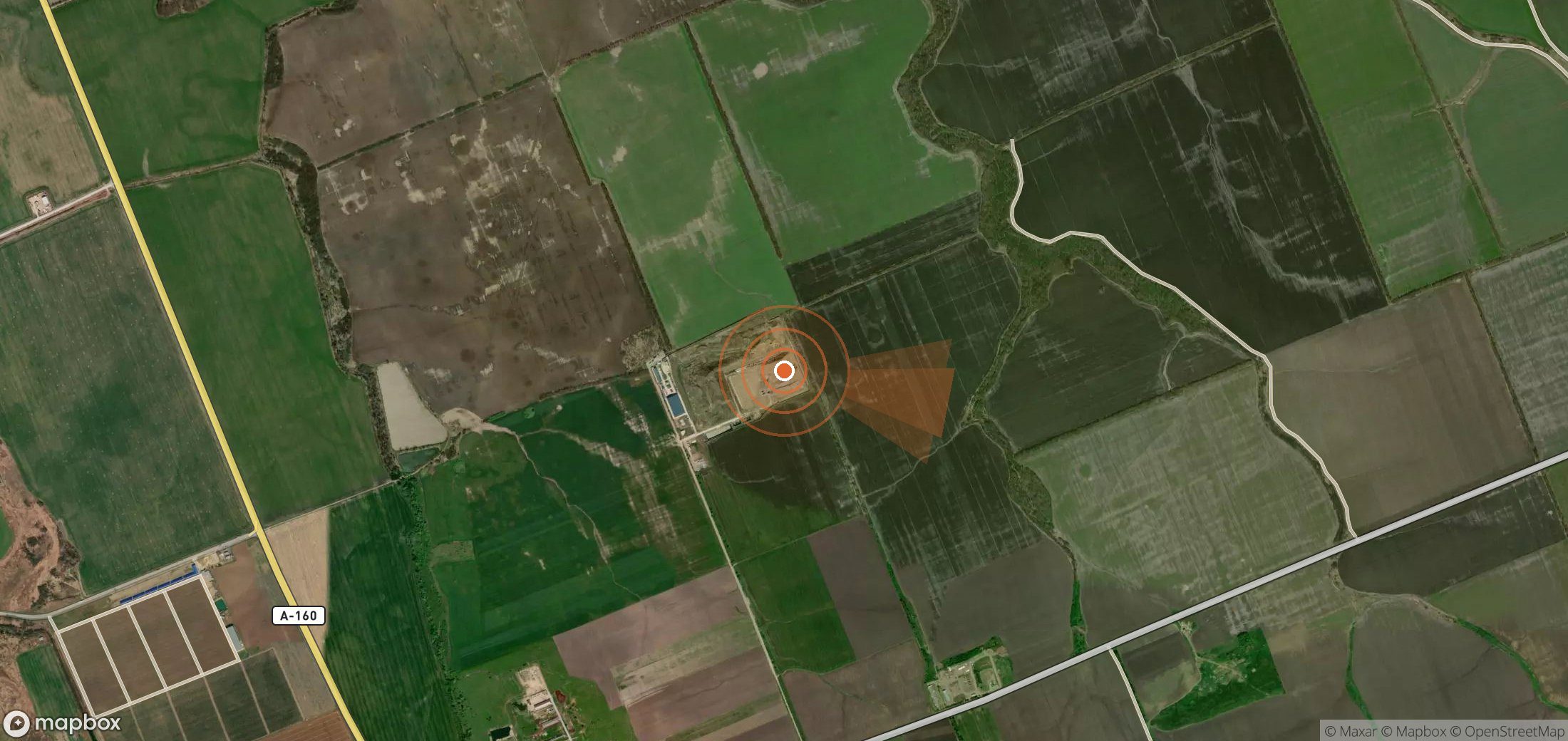 Mapa satelital de plumas de metano en Rusia