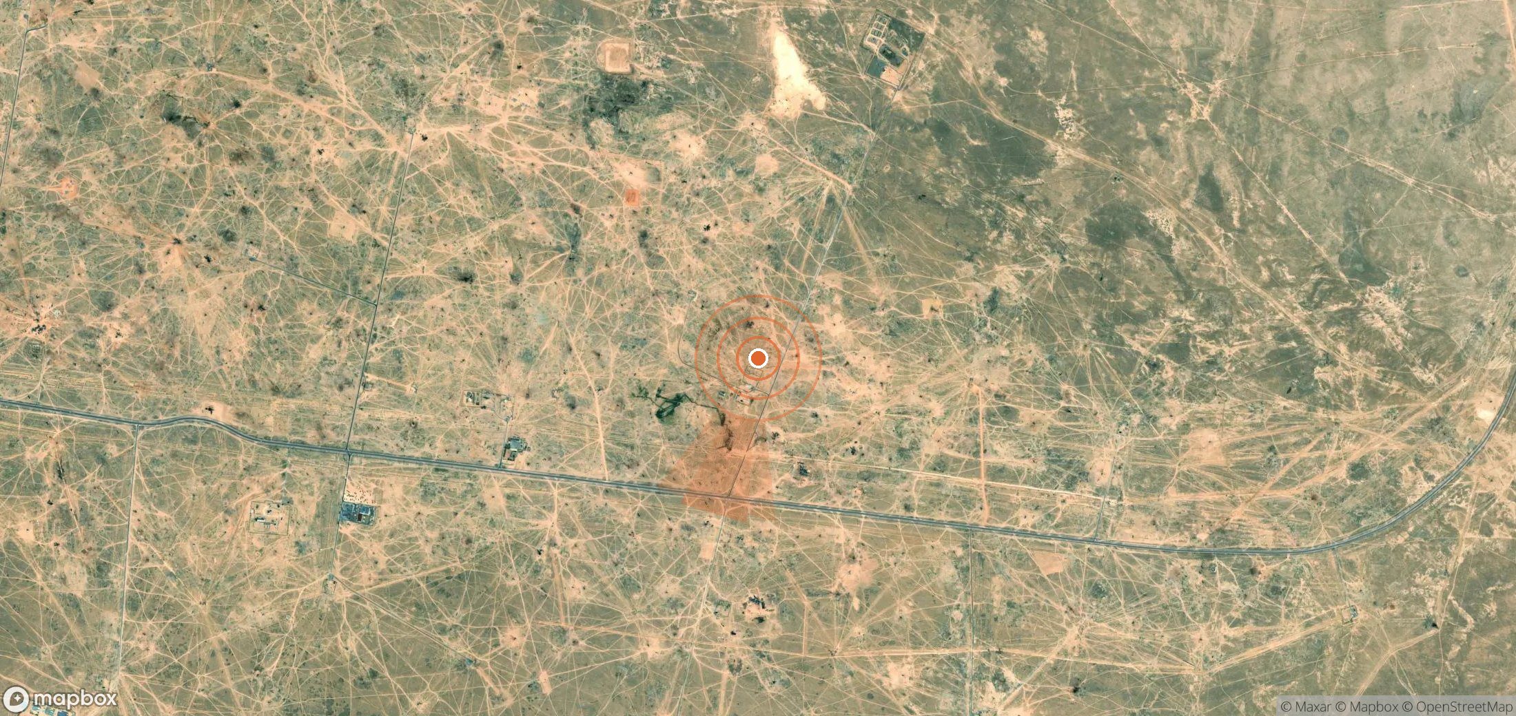 Mapa satelital de plumas de metano en Kazajistán