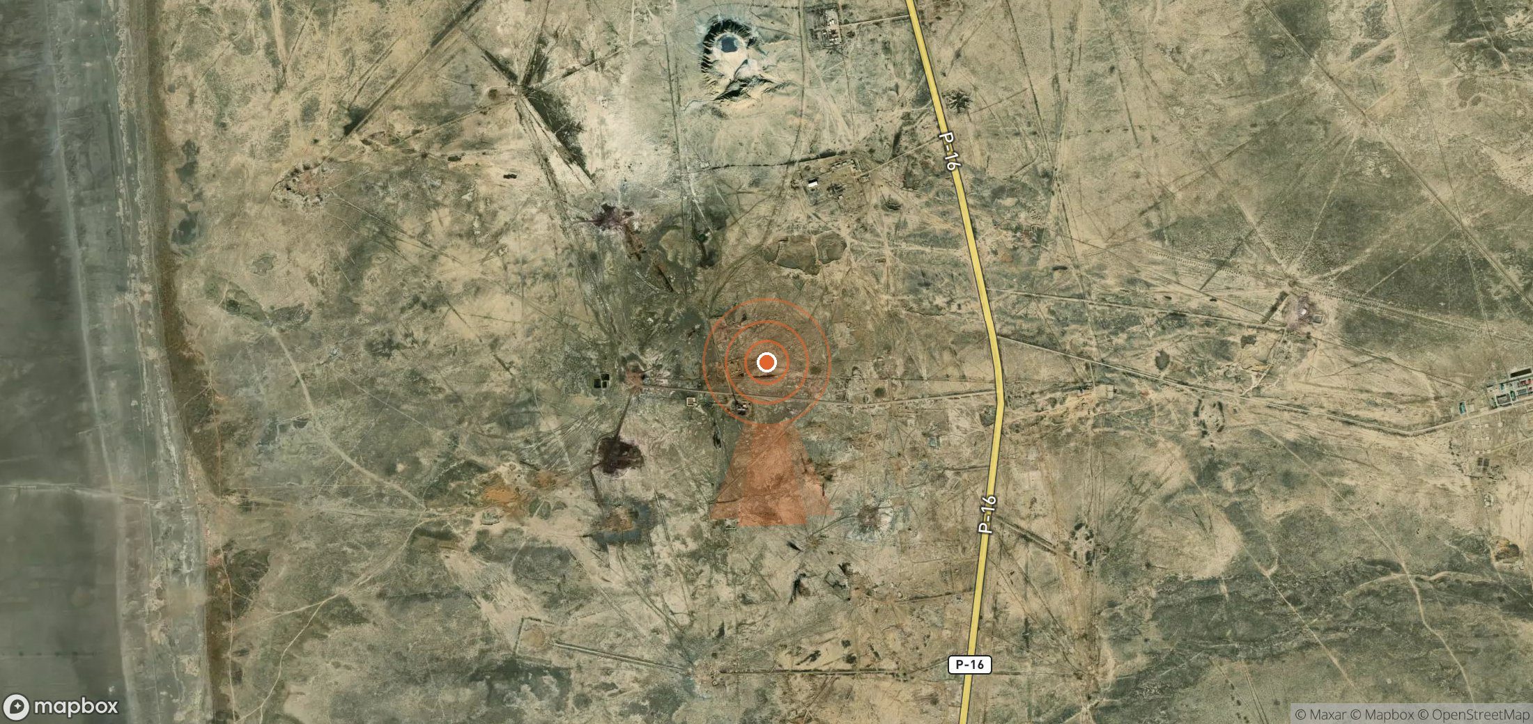 Satellite map of methane plume locations in Turkmenistan