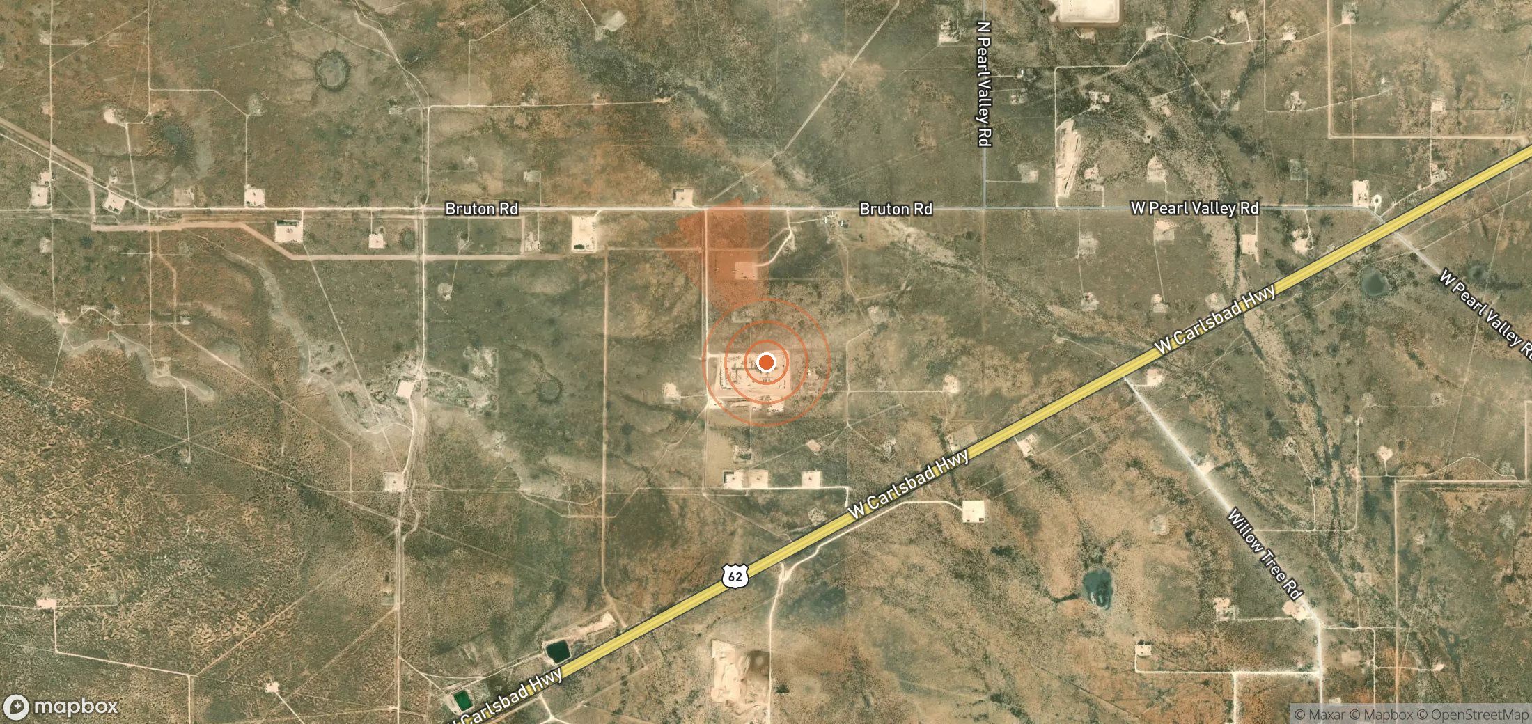Satellite map of methane plume locations in United States